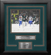Saquon Barkley Snow Bowl Celebration Philadelphia Eagles 8x10 Framed Photo with Engraved Autograph