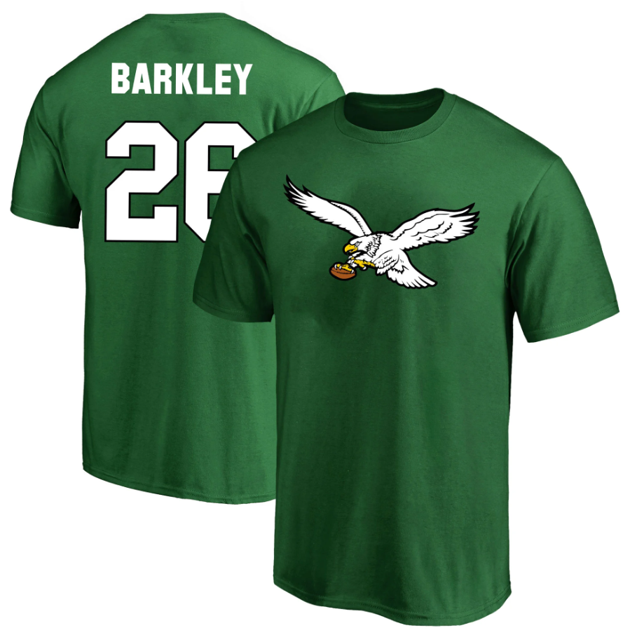 Philadelphia Eagles Saquon Barkley Player Icon Name & Number T-Shirt