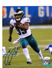 Boston Scott in Action v. NY Giants Philadelphia Eagles Autographed 11" x 14" Football Photo