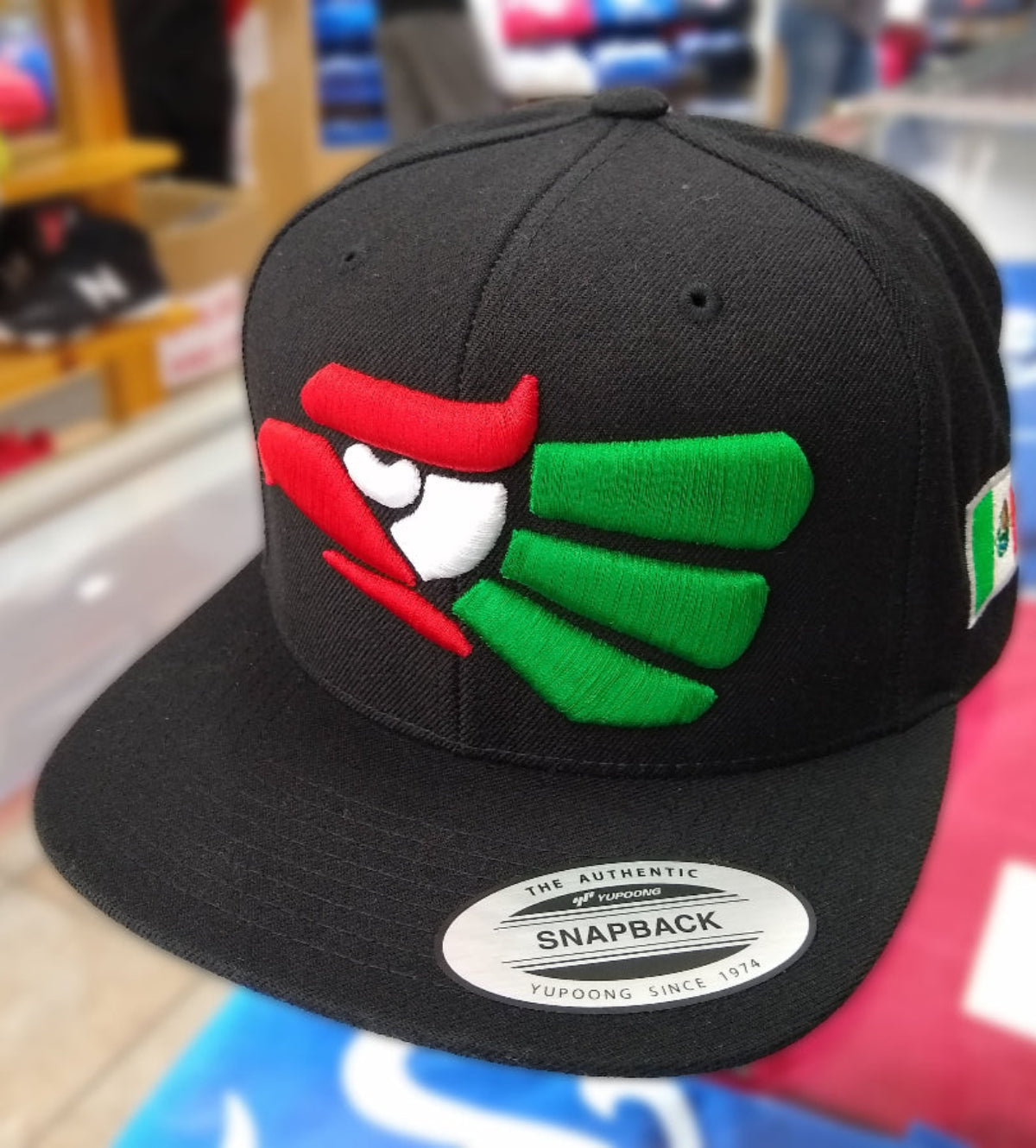 Embroidered Eagle & Mexico Flag Snapback Hat
