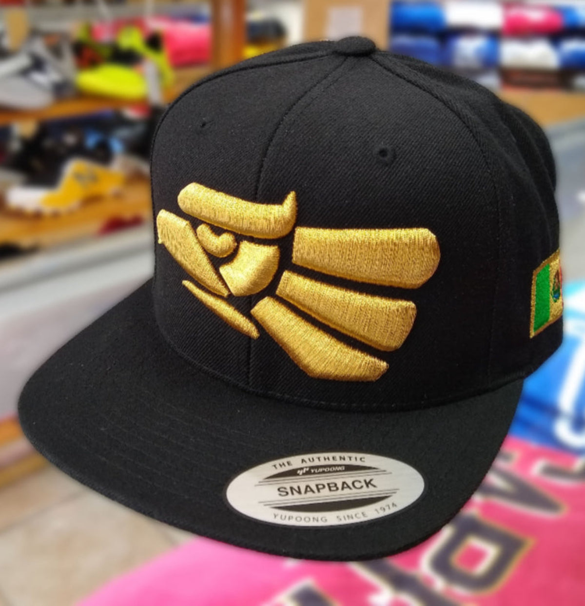 Embroidered Eagle & Mexico Flag Snapback Hat