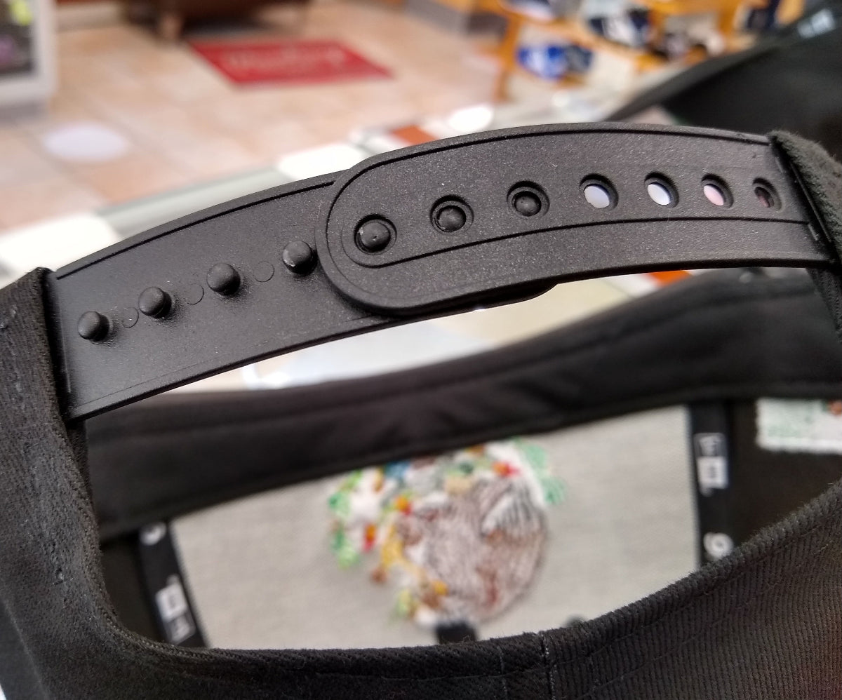 Embroidered Shield & Mexico Flag Snapback Black Hat