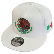 Embroidered Shield & Mexico Flag White Hat