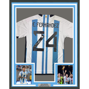 Autographed Enzo Fernandez 35x39 Argentina Blue/White Soccer World Cup Jersey