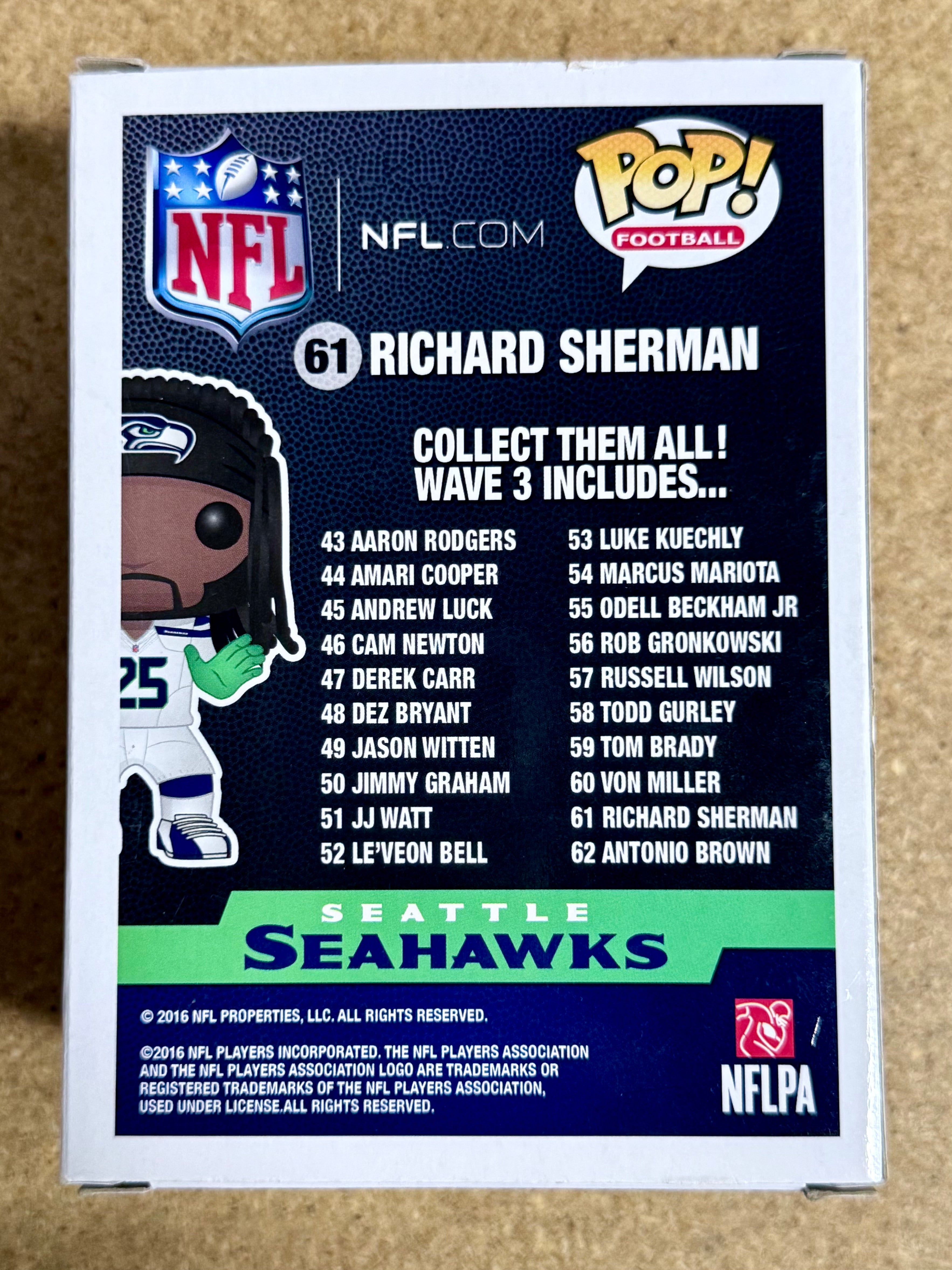 Richard Sherman Signed NFL Seattle Seahawks Vaulted Funko POP! #61