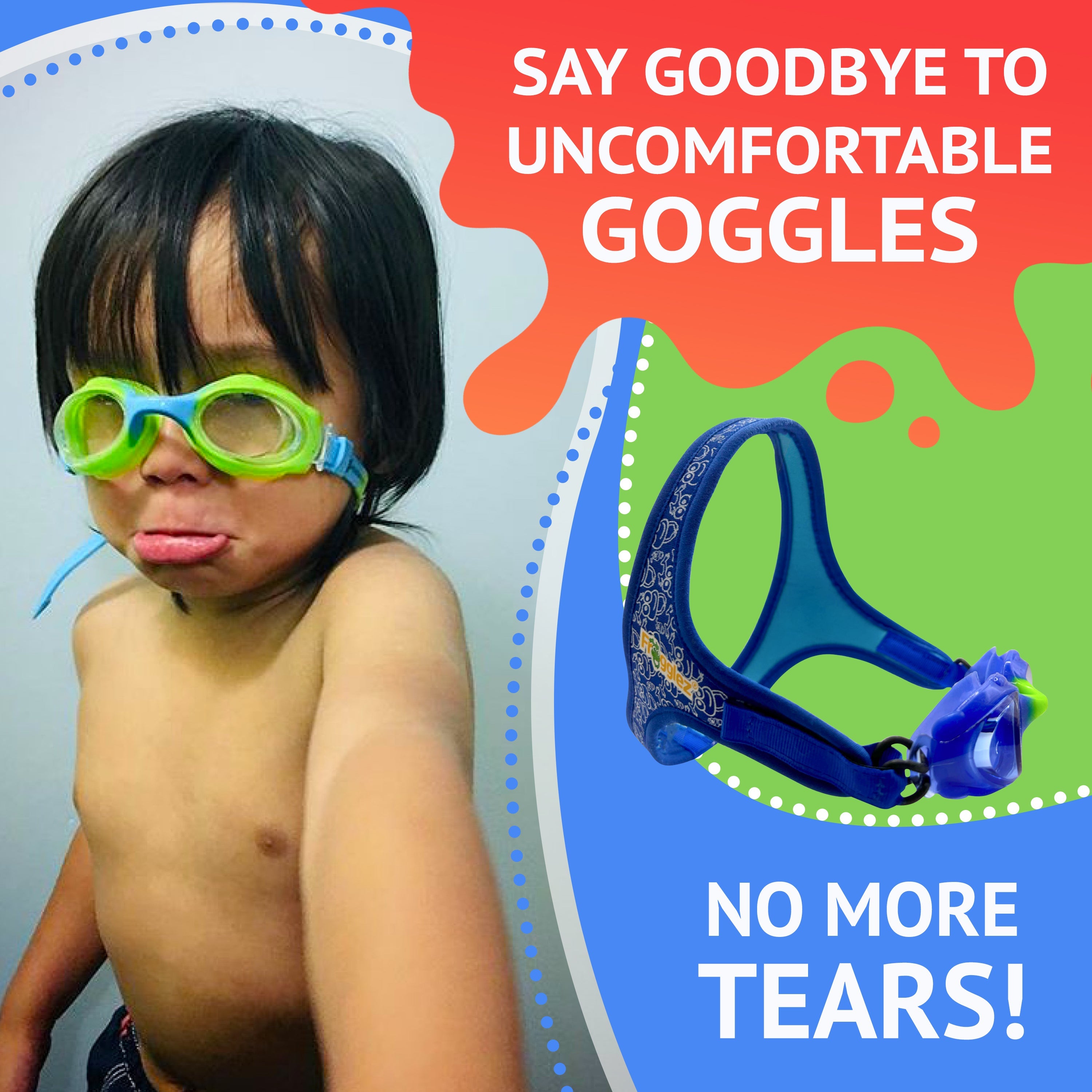 Blue Frogz Kids Swim Goggles