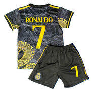 Ronaldo 7 Dragon Edition Real Madrid Exclusive 3rd Soccer Jersey Toddler/youth Kids Kit