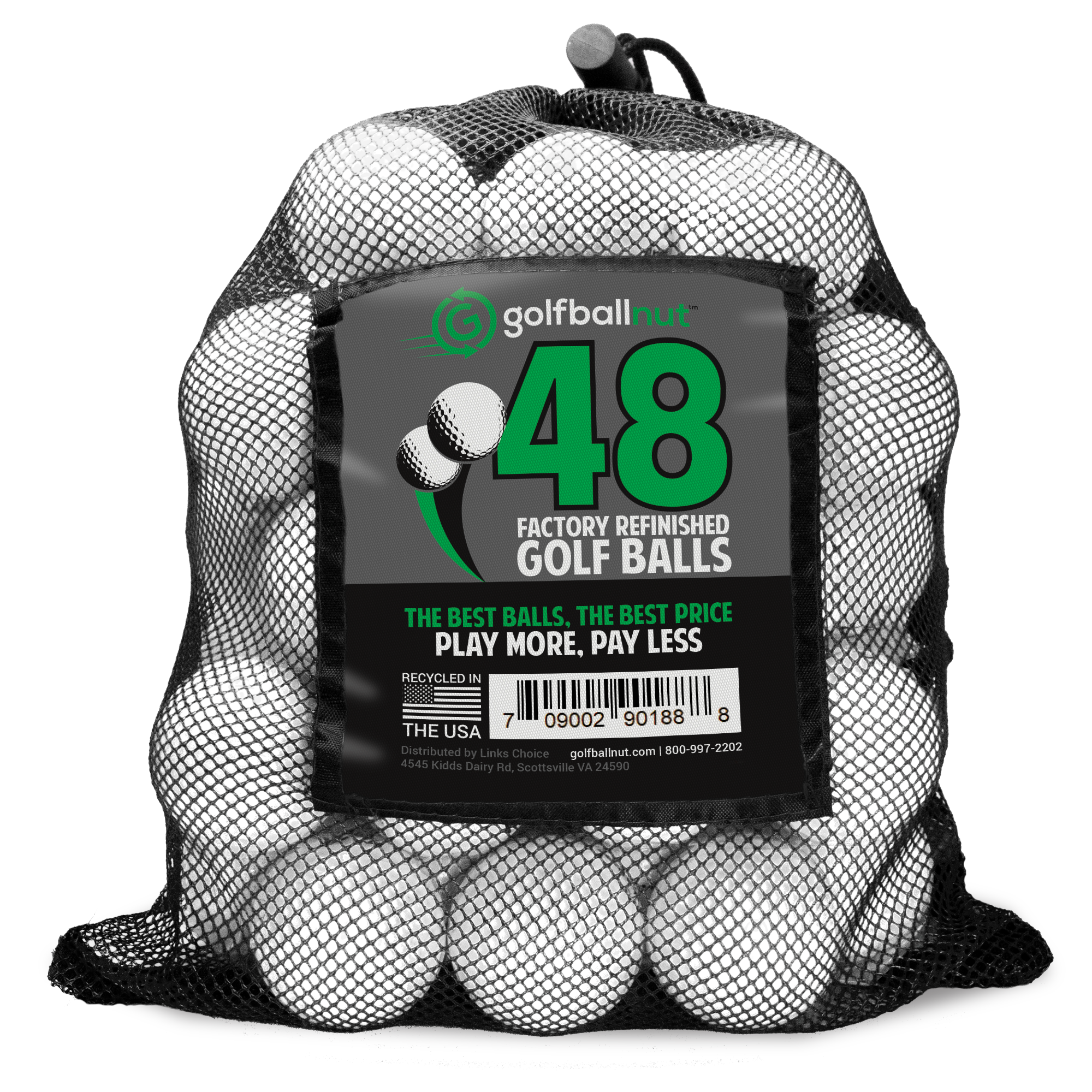 Titleist Pro V1 2022 Factory Refinished MInt Used Golf Balls with Mesh Bag