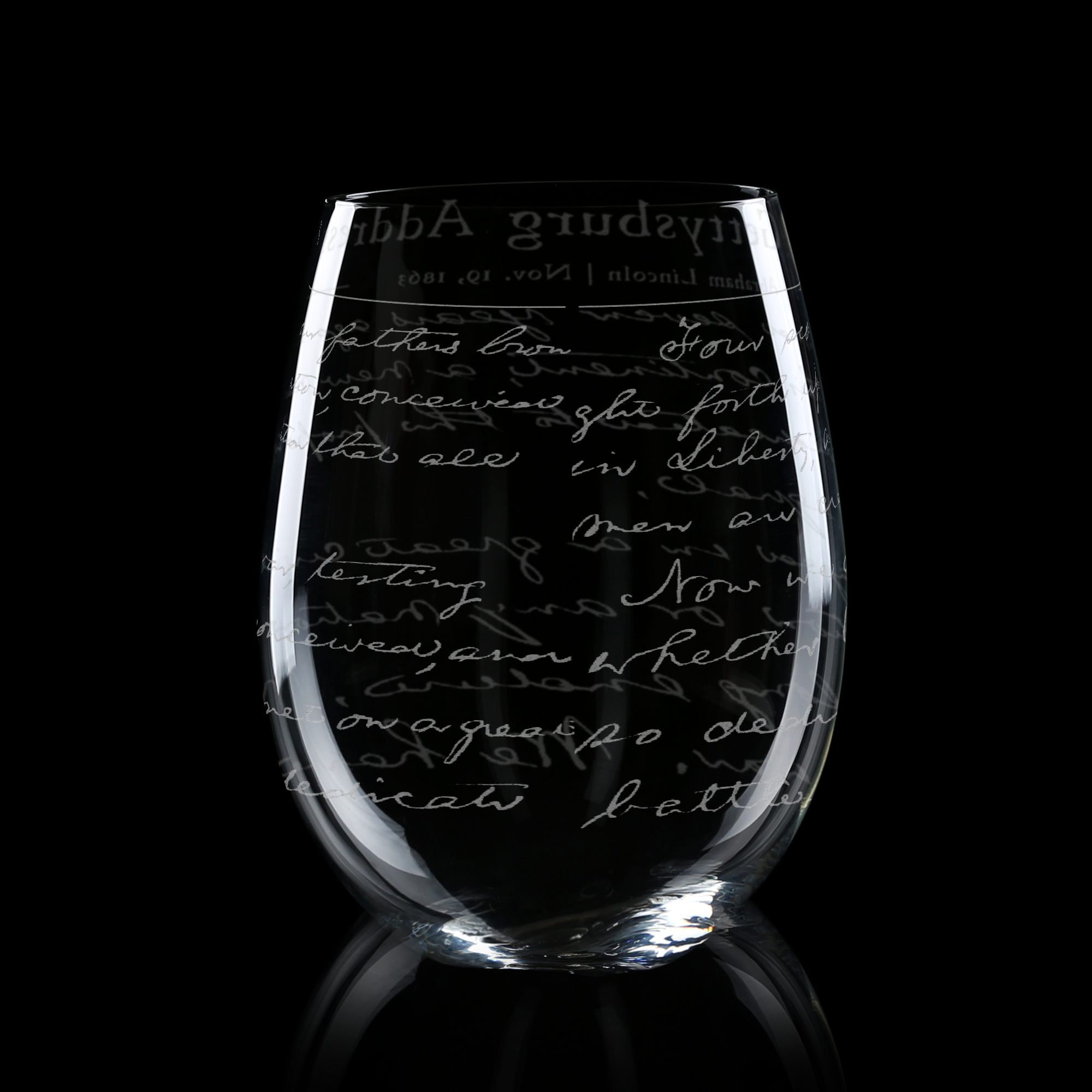 Gettysburg Address Wine Glass