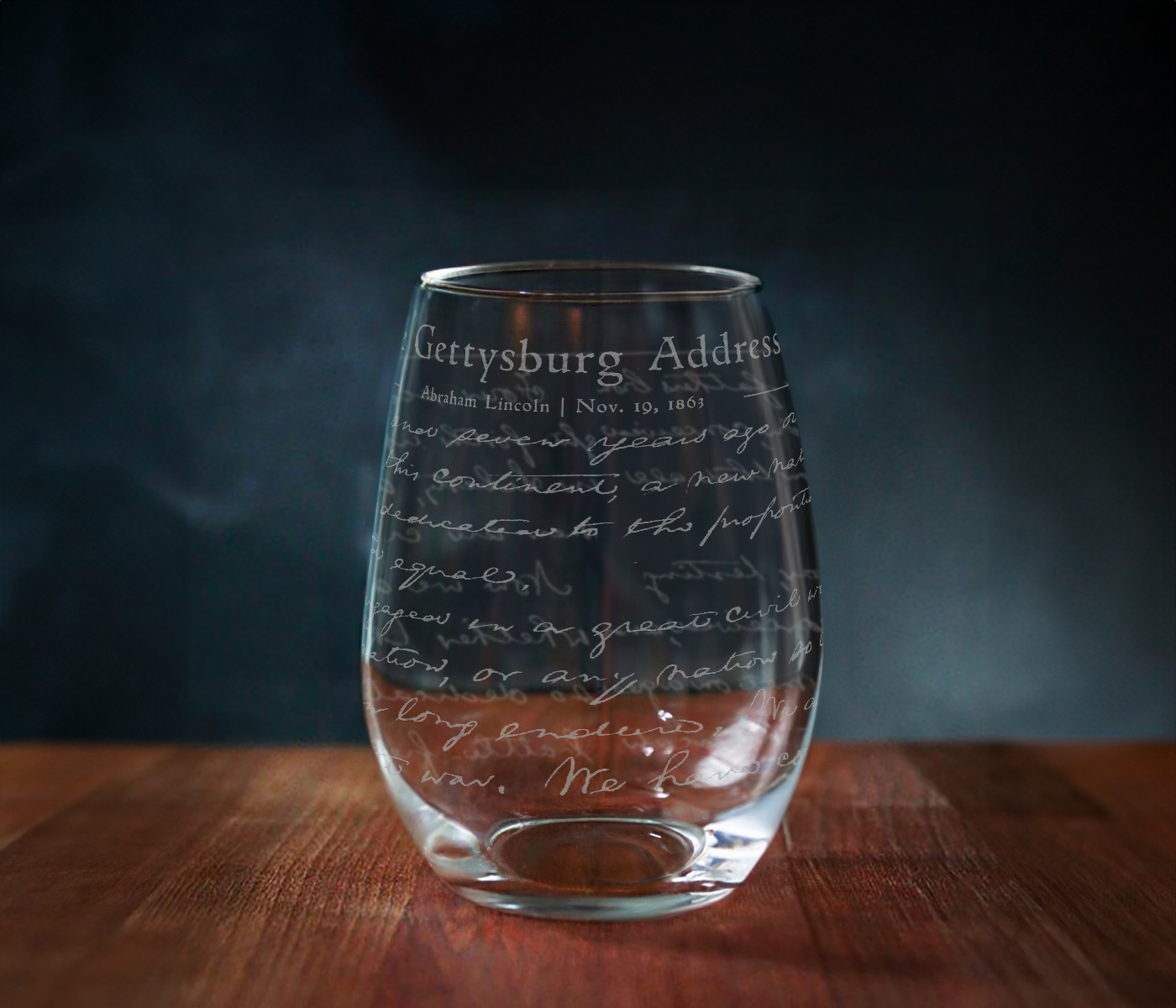 Gettysburg Address Wine Glass
