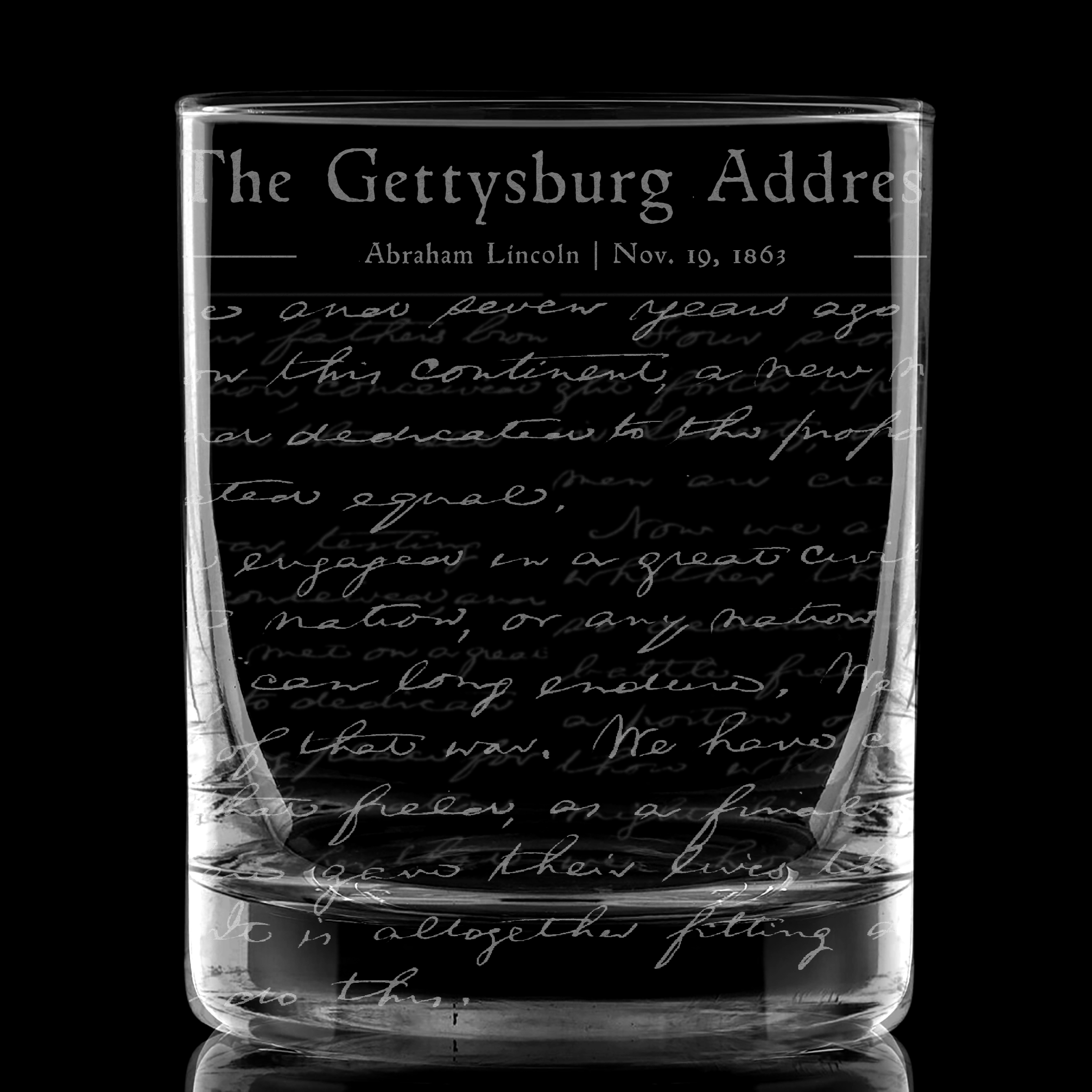 Gettysburg Address Whiskey Glass
