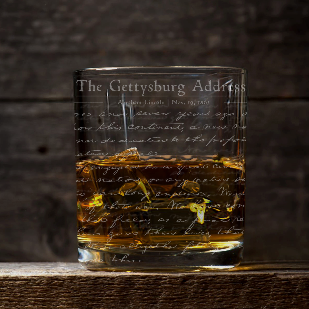 Gettysburg Address Whiskey Glass
