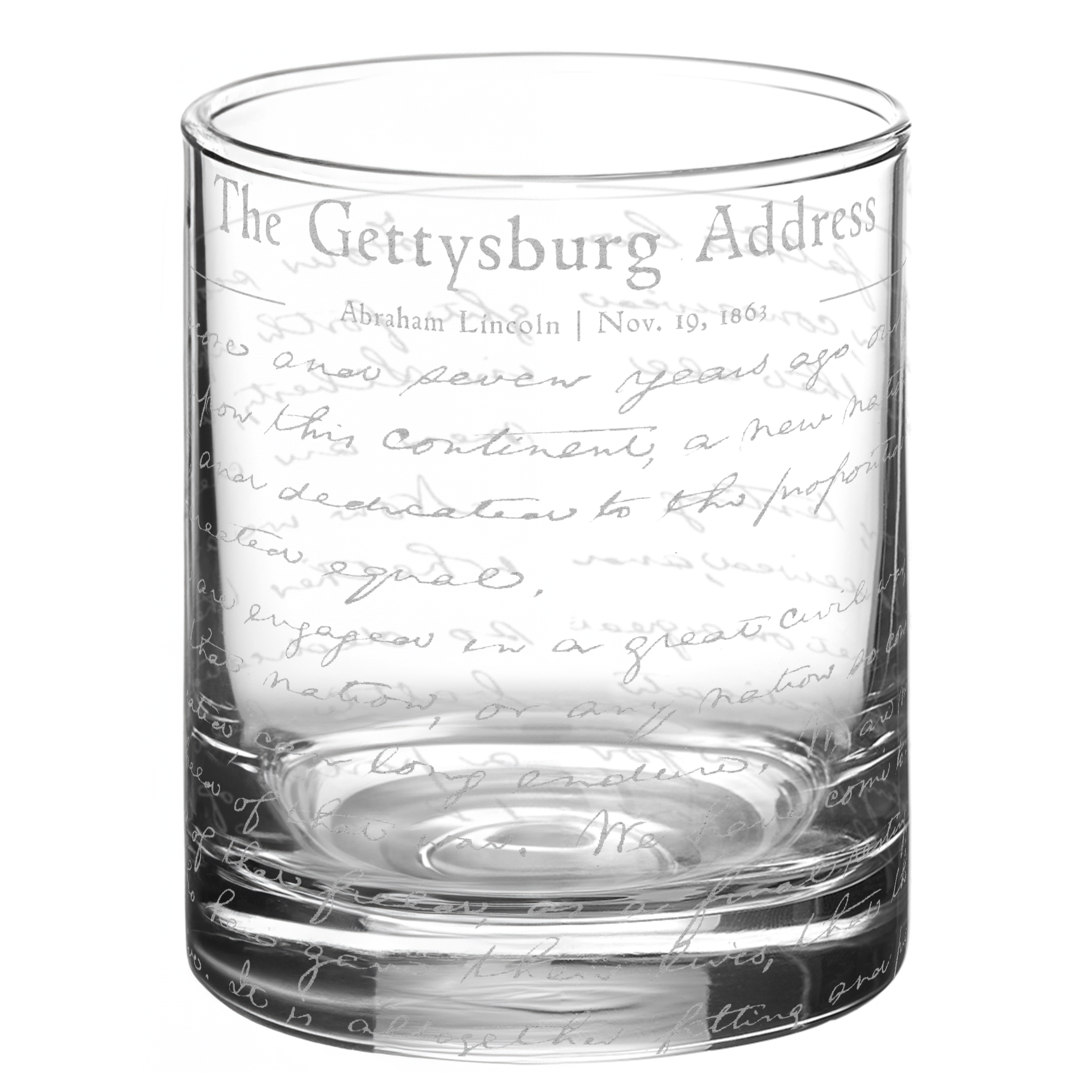 Gettysburg Address Whiskey Glass