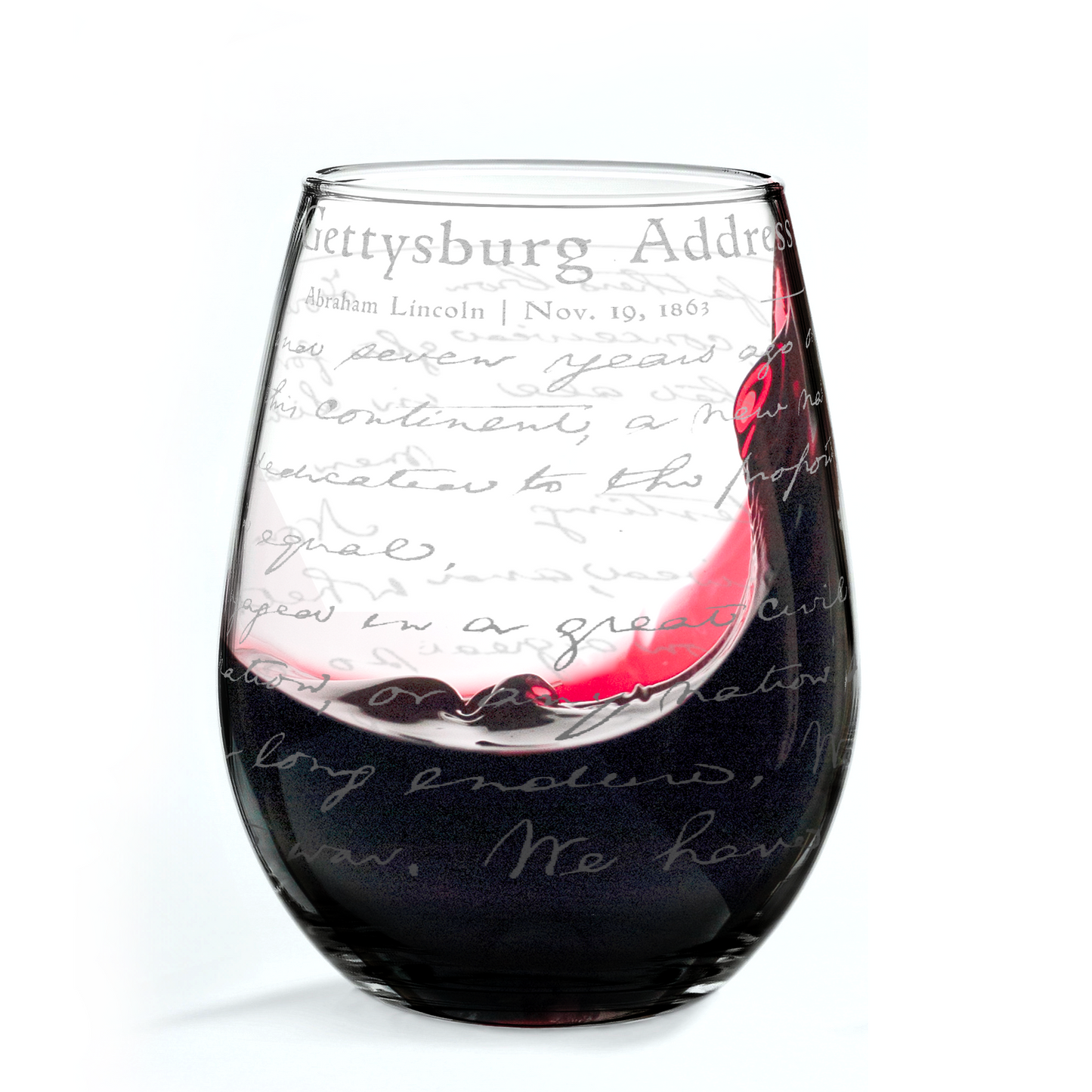 Gettysburg Address Wine Glass