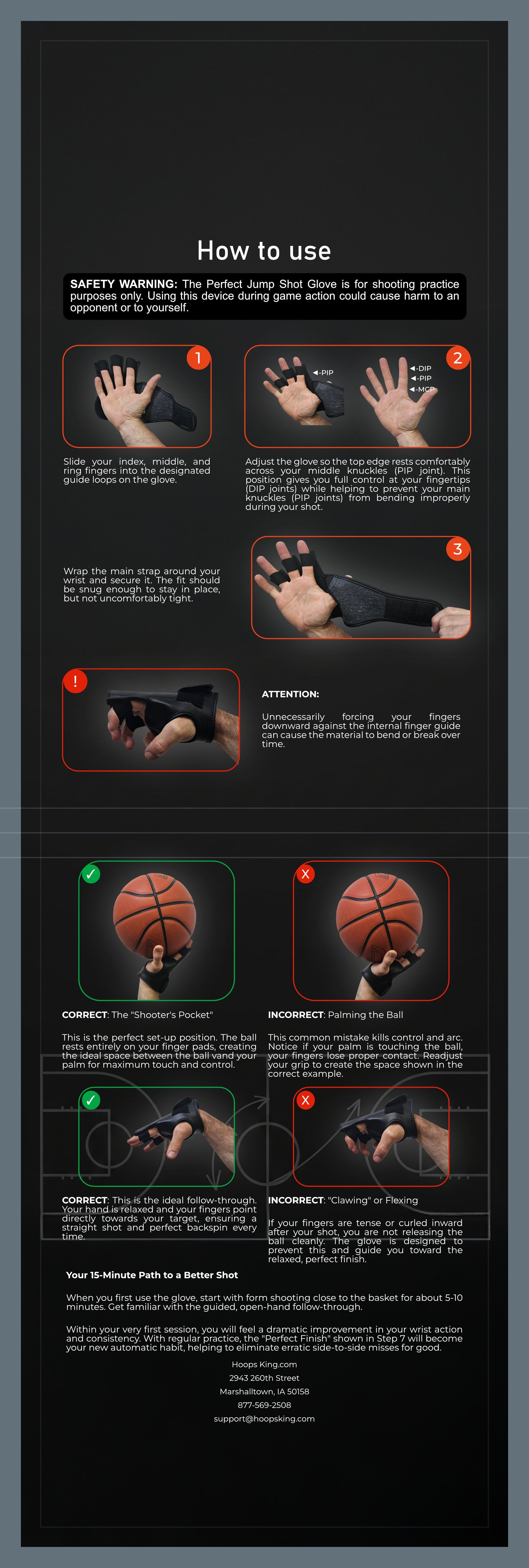 Perfect Jump Shot Basketball Shooting Glove