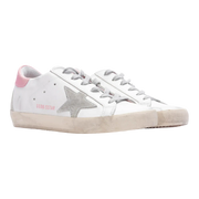 Golden Goose Super-Star Women White Gray Suede Cream Sneakers
