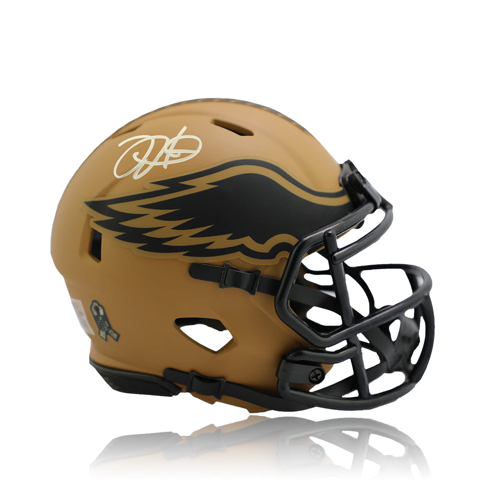 Autographed Philadelphia Eagles Jalen Hurts Salute to Service Mini-Helmet
