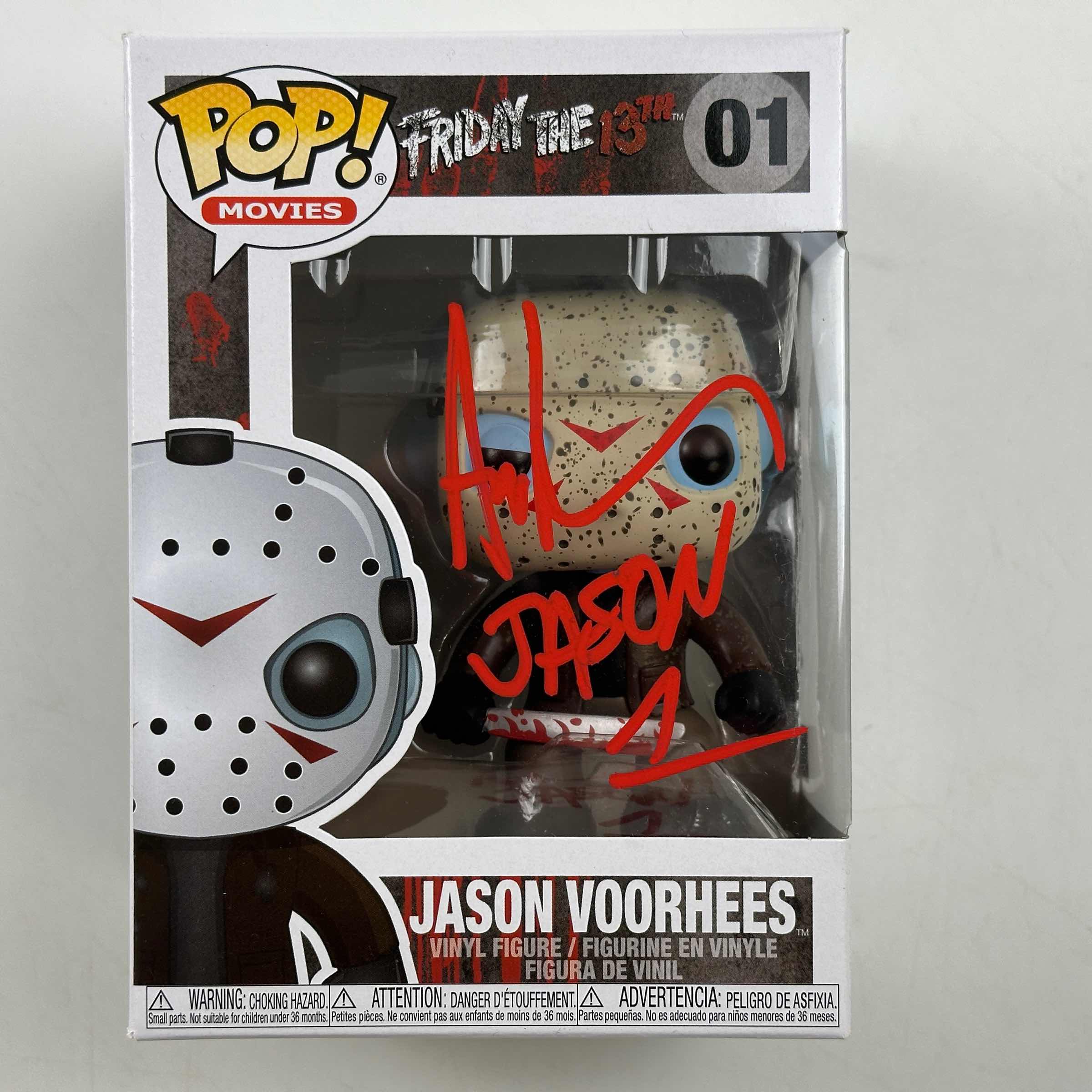 Autographed/Signed Ari Lehman Jason Voorhees Friday The 13th Funko Pop #01 Movie Figurine Toy Steiner CX COA