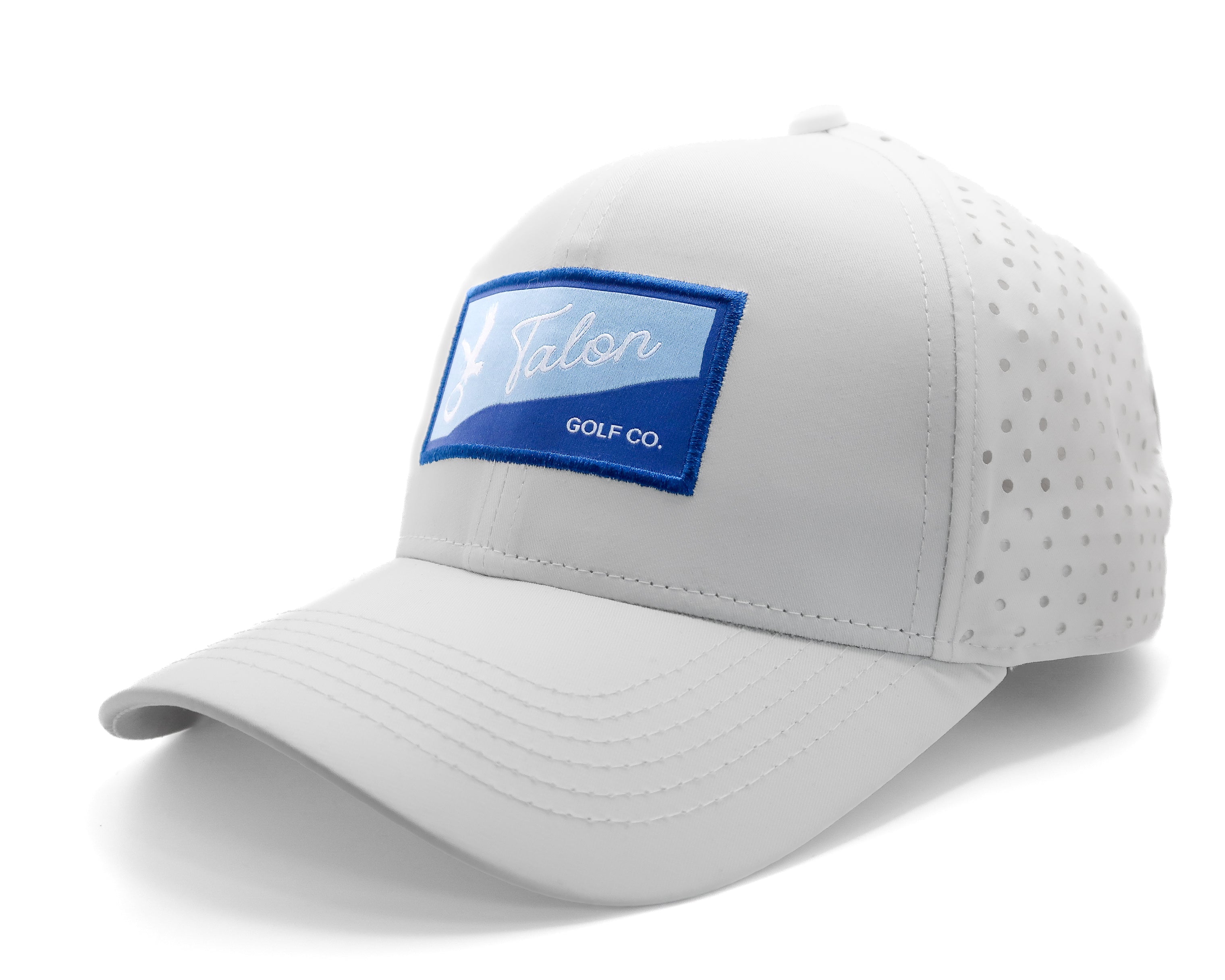 "Fade to Blue" White Talon Performance Hat with Split Logo