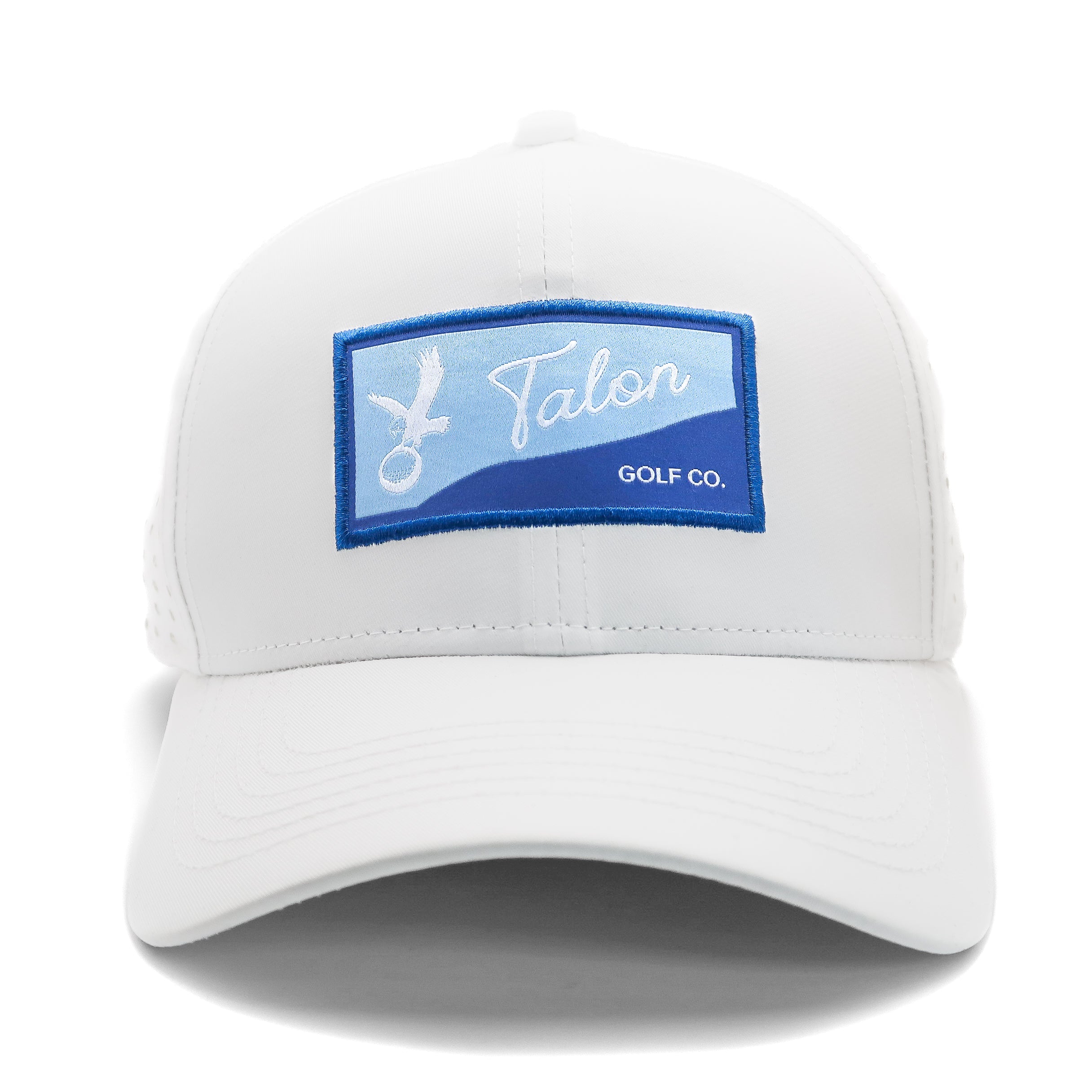 "Fade to Blue" White Talon Performance Hat with Split Logo