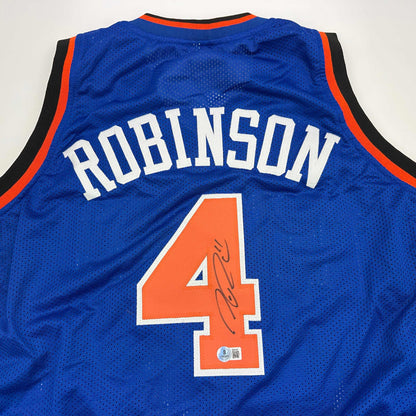 Autographed New York Knicks Nate Robinson Blue Basketball Jersey