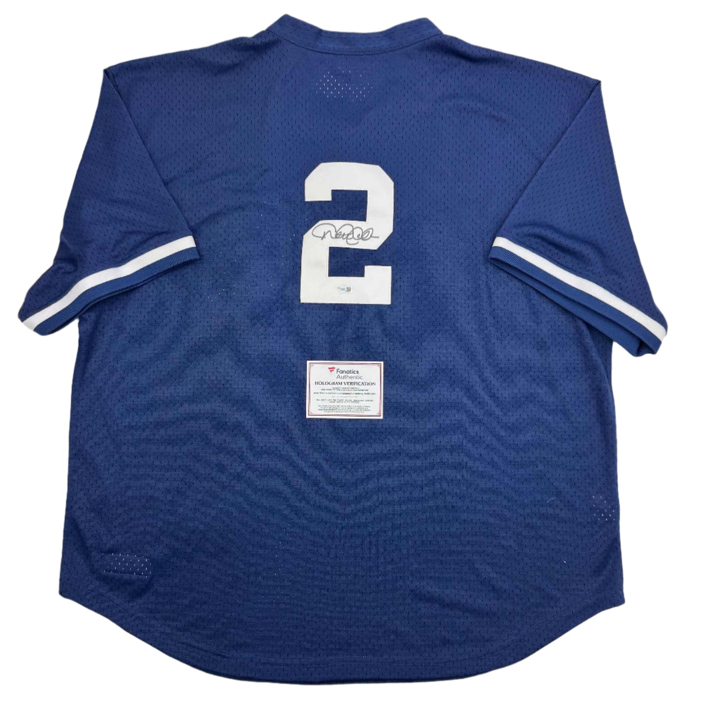 Autographed Derek Jeter New York Yankees Blue Baseball Jersey