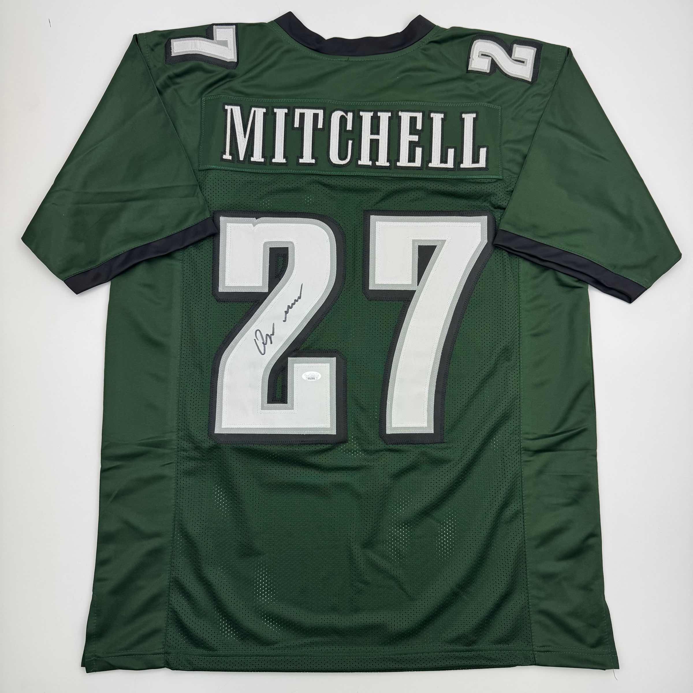 Autographed Quinyon Mitchell Philadelphia Green Football Jersey