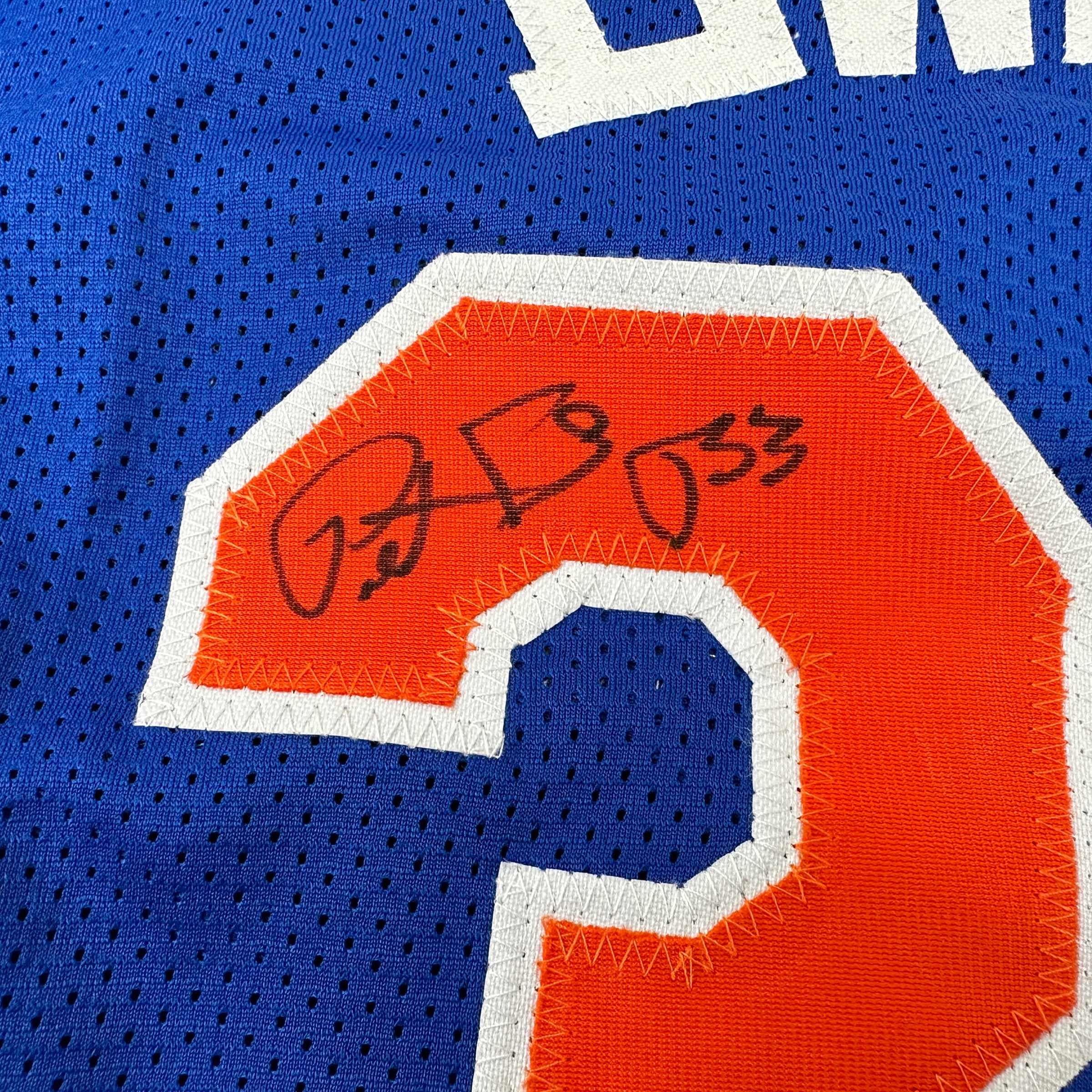 Autographed Patrick Ewing New York Blue Basketball Jersey Beckett