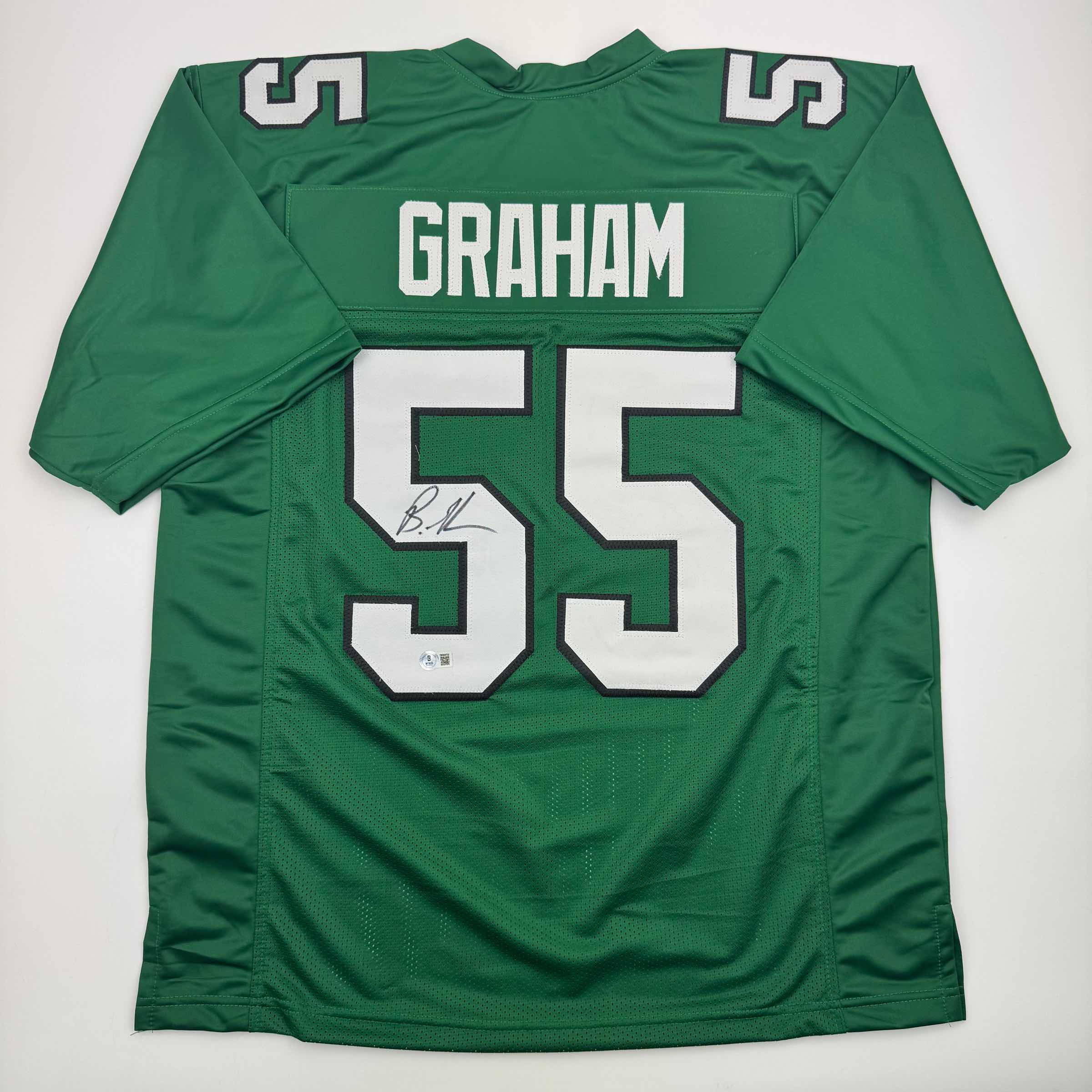 Autographed Brandon Graham Philadelphia Kelly Green Football Jersey