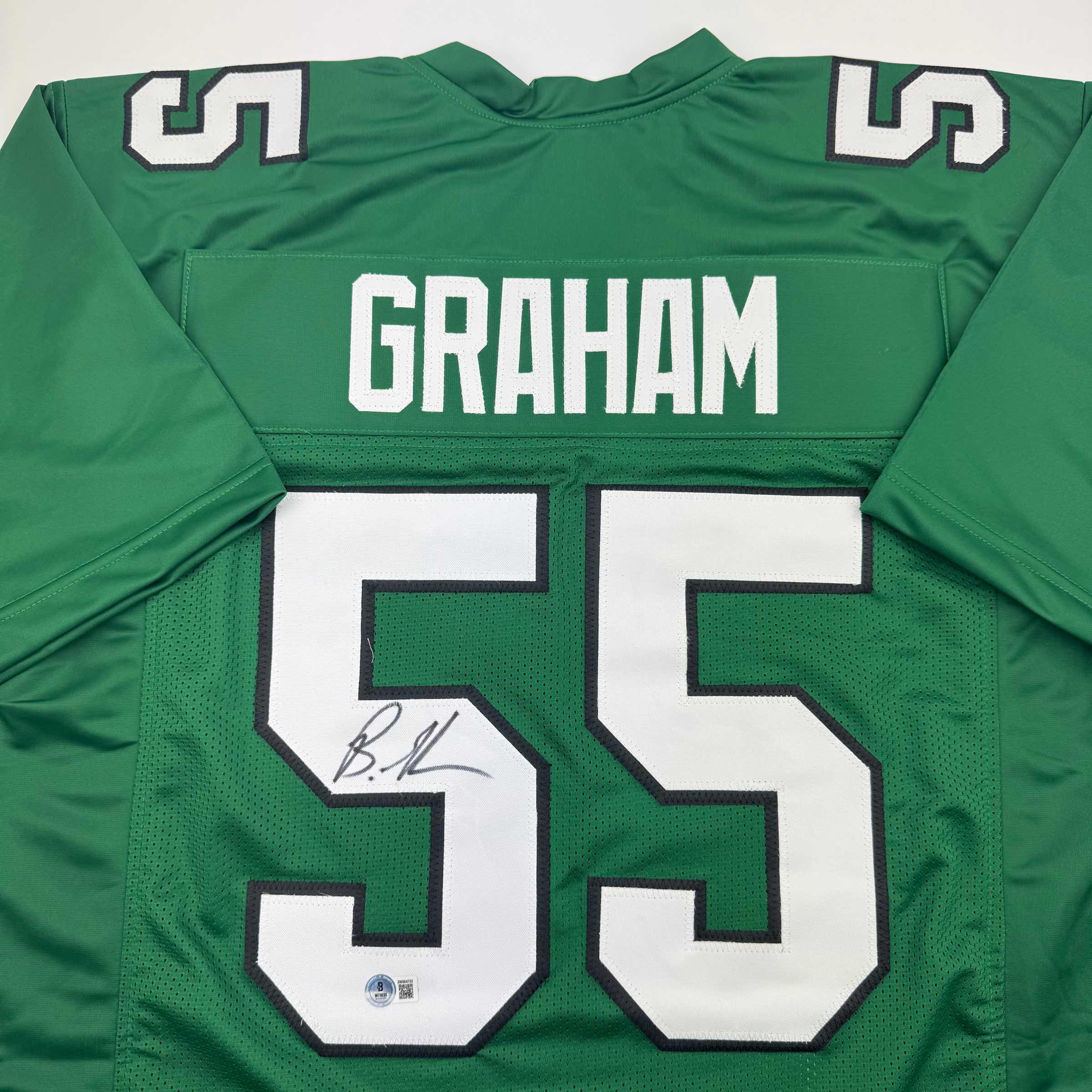 Autographed Brandon Graham Philadelphia Kelly Green Football Jersey