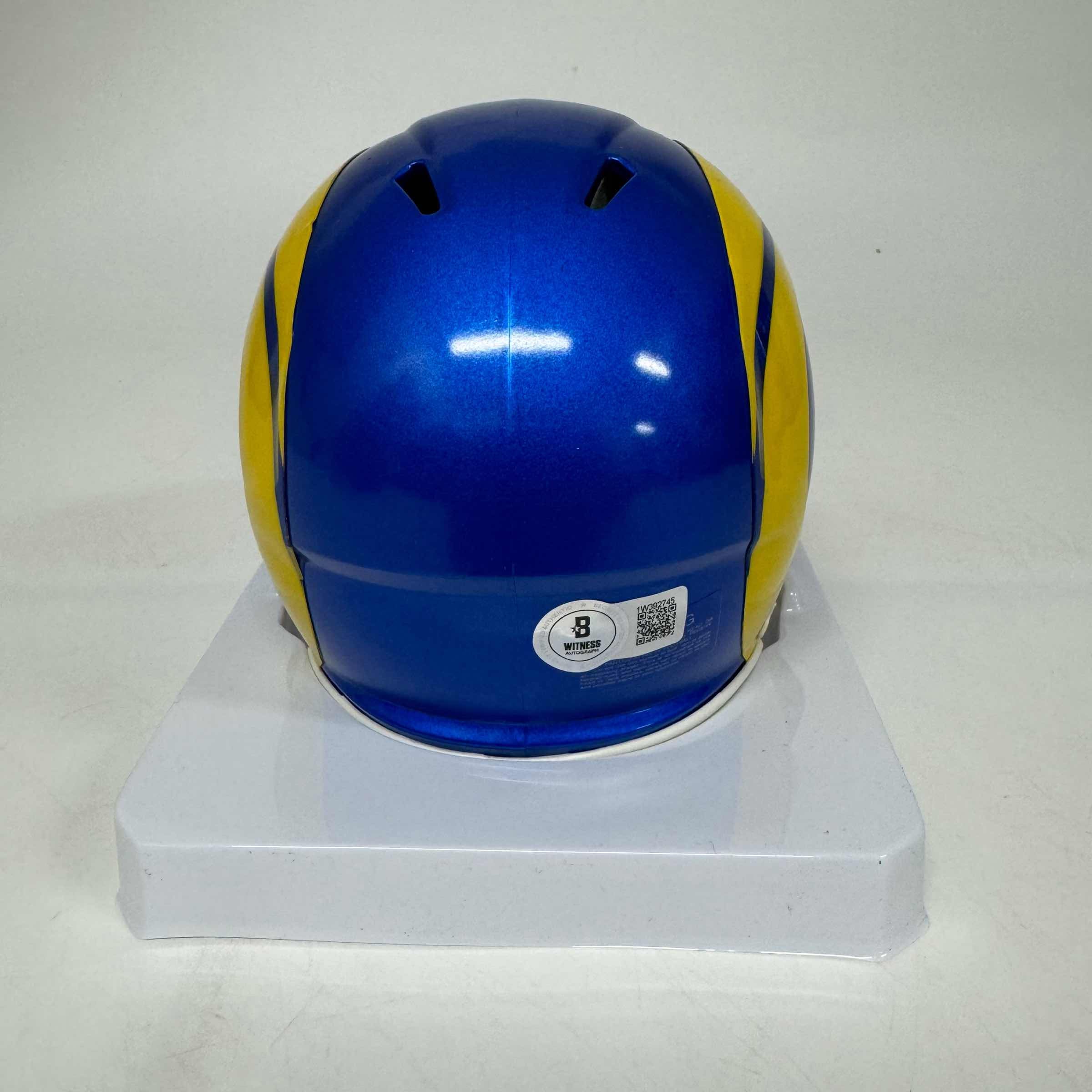 Autographed Los Angeles Rams Aaron Donald Mini Football Helmet