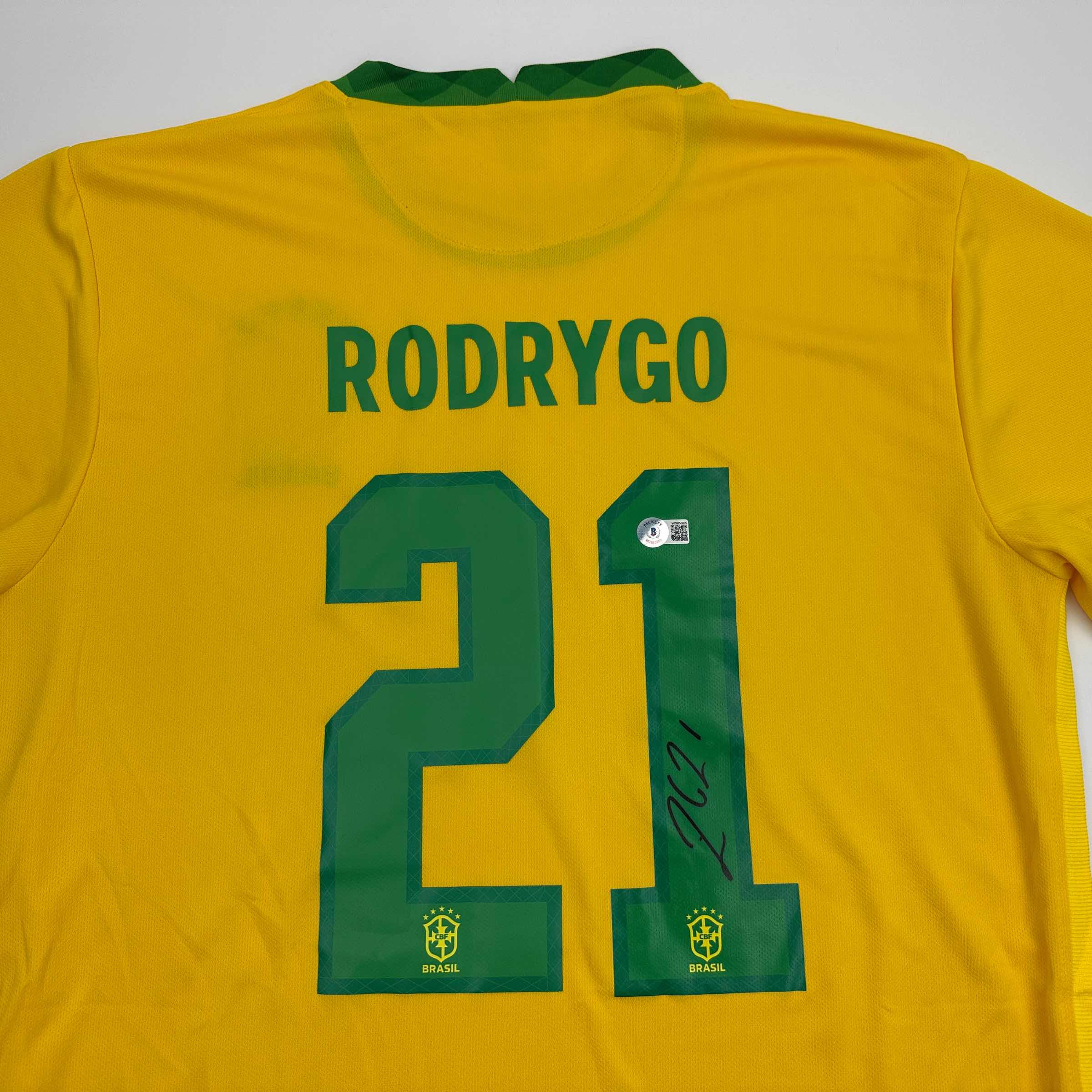 Autographed Rodrygo Silva de Goes Brazil Yellow Soccer World Cup Jersey