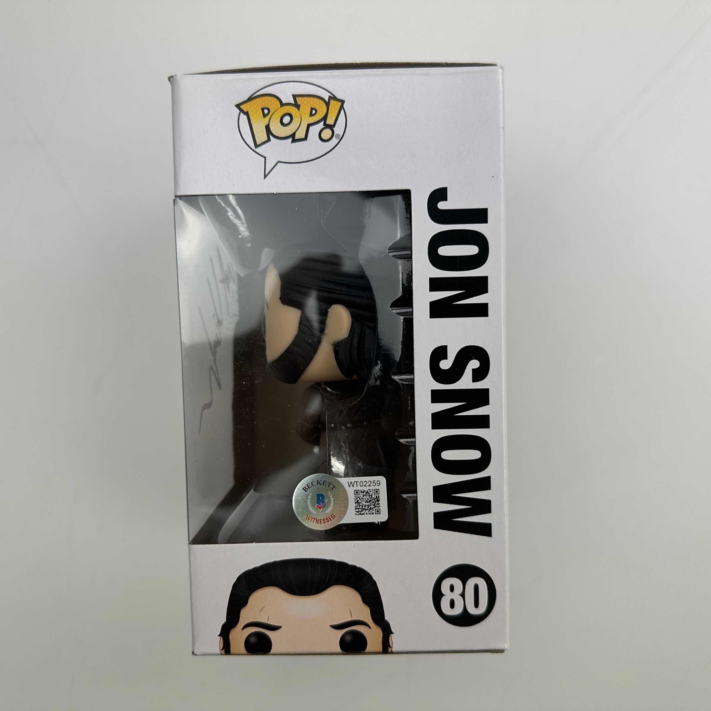 Autographed/Signed Kit Harington Jon Snow #80 Game of Thrones Funko Pop TV Television Figurine Toy Beckett BAS COA