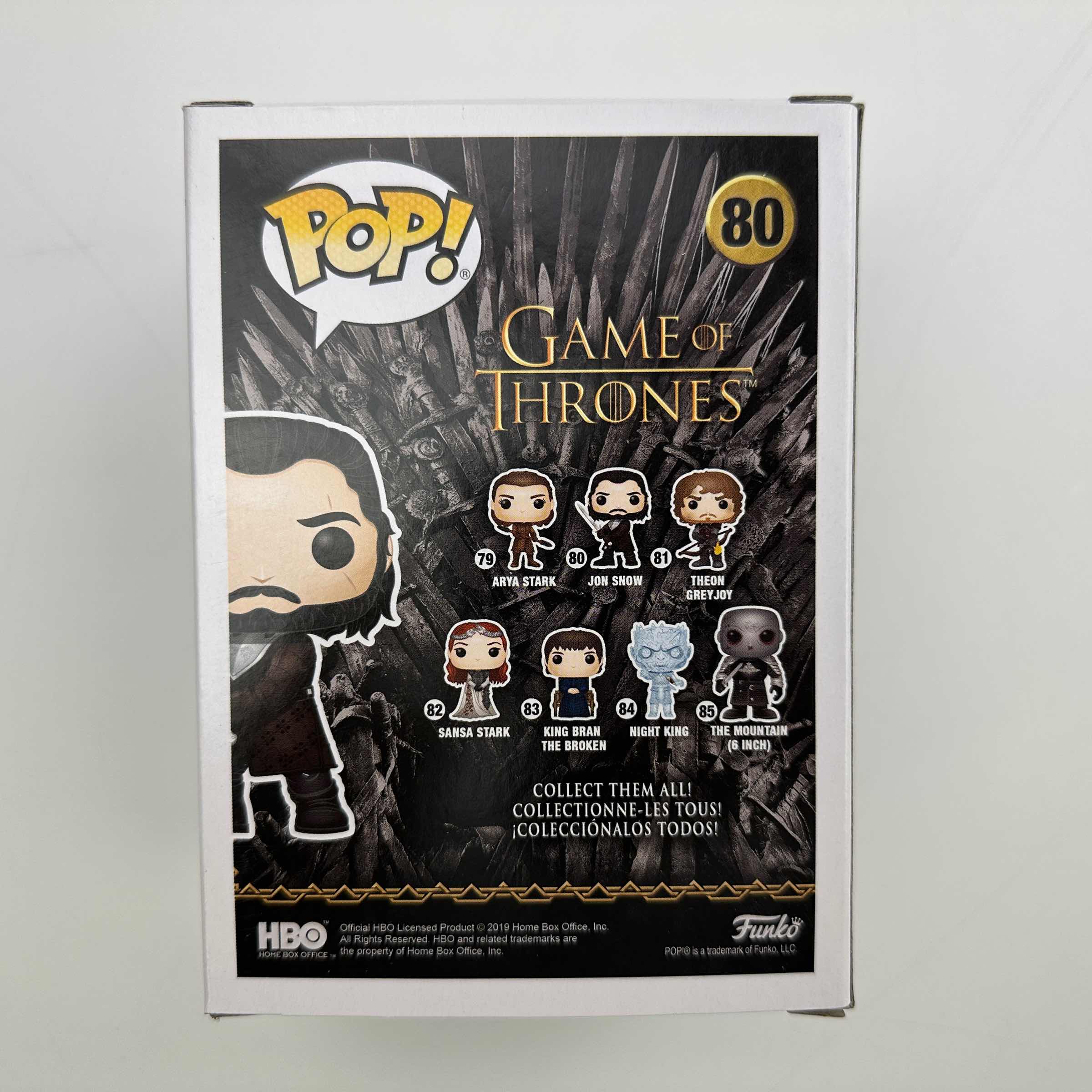 Autographed/Signed Kit Harington Jon Snow #80 Game of Thrones Funko Pop TV Television Figurine Toy Beckett BAS COA