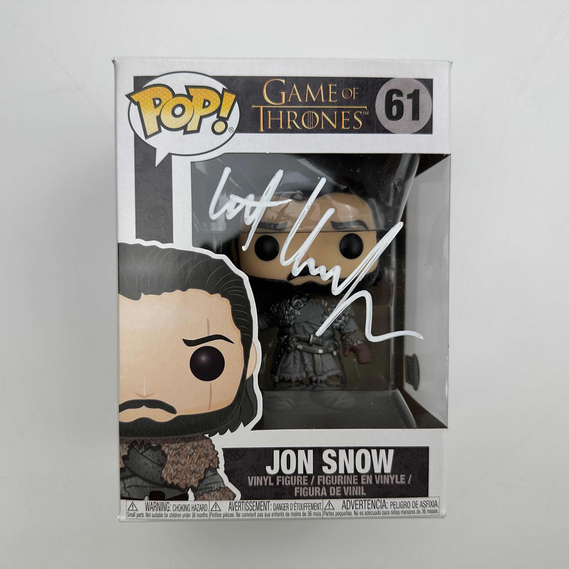 Autographed/Signed Kit Harington Jon Snow #61 Game of Thrones Funko Pop TV Television Figurine Toy Beckett BAS COA