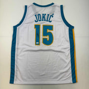 Autographed Nikola Jokic Denver White Retro Throwback Basketball Jersey