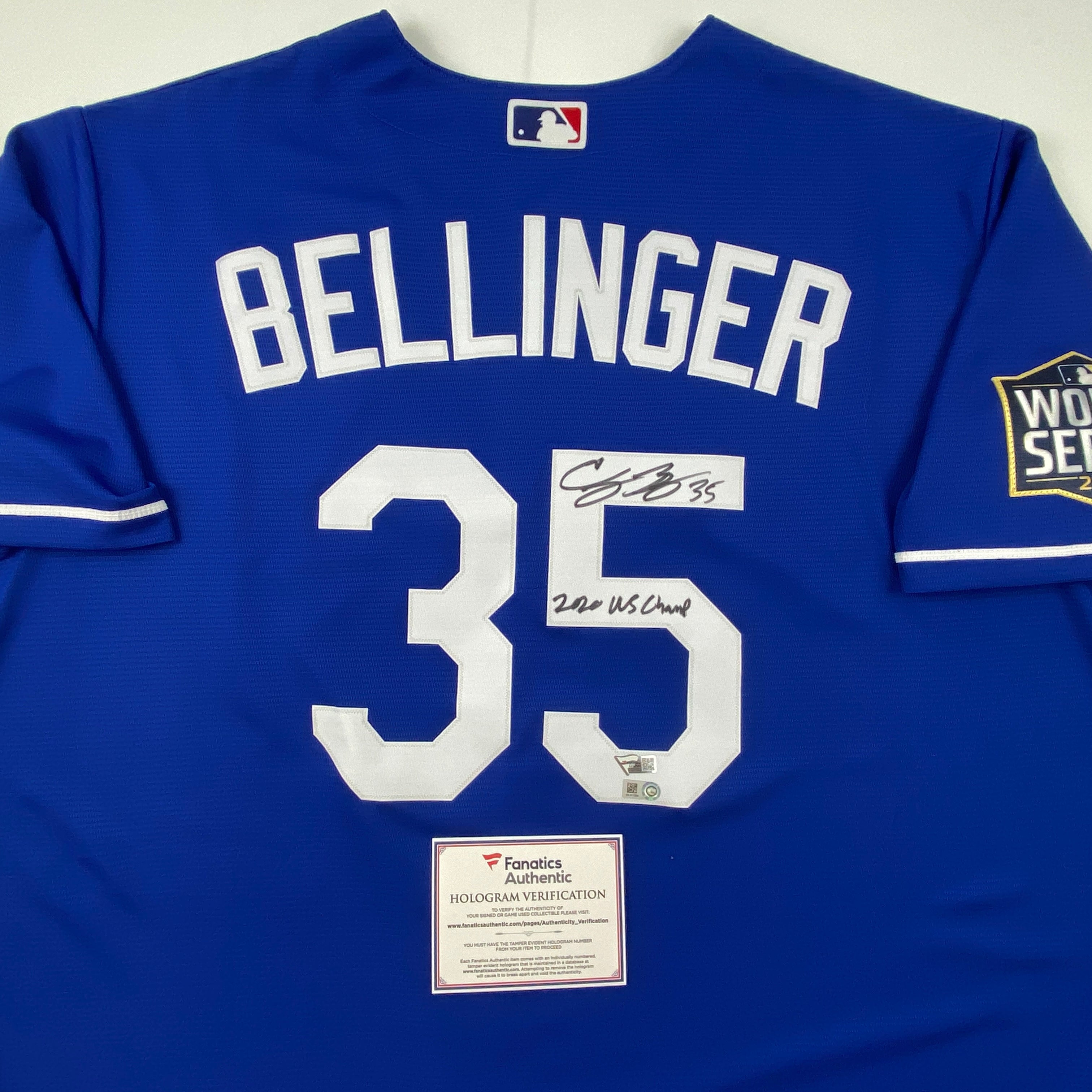 Autographed Cody Bellinger 2020 WS Champ Los Angeles Dodgers Authentic Baseball Jersey