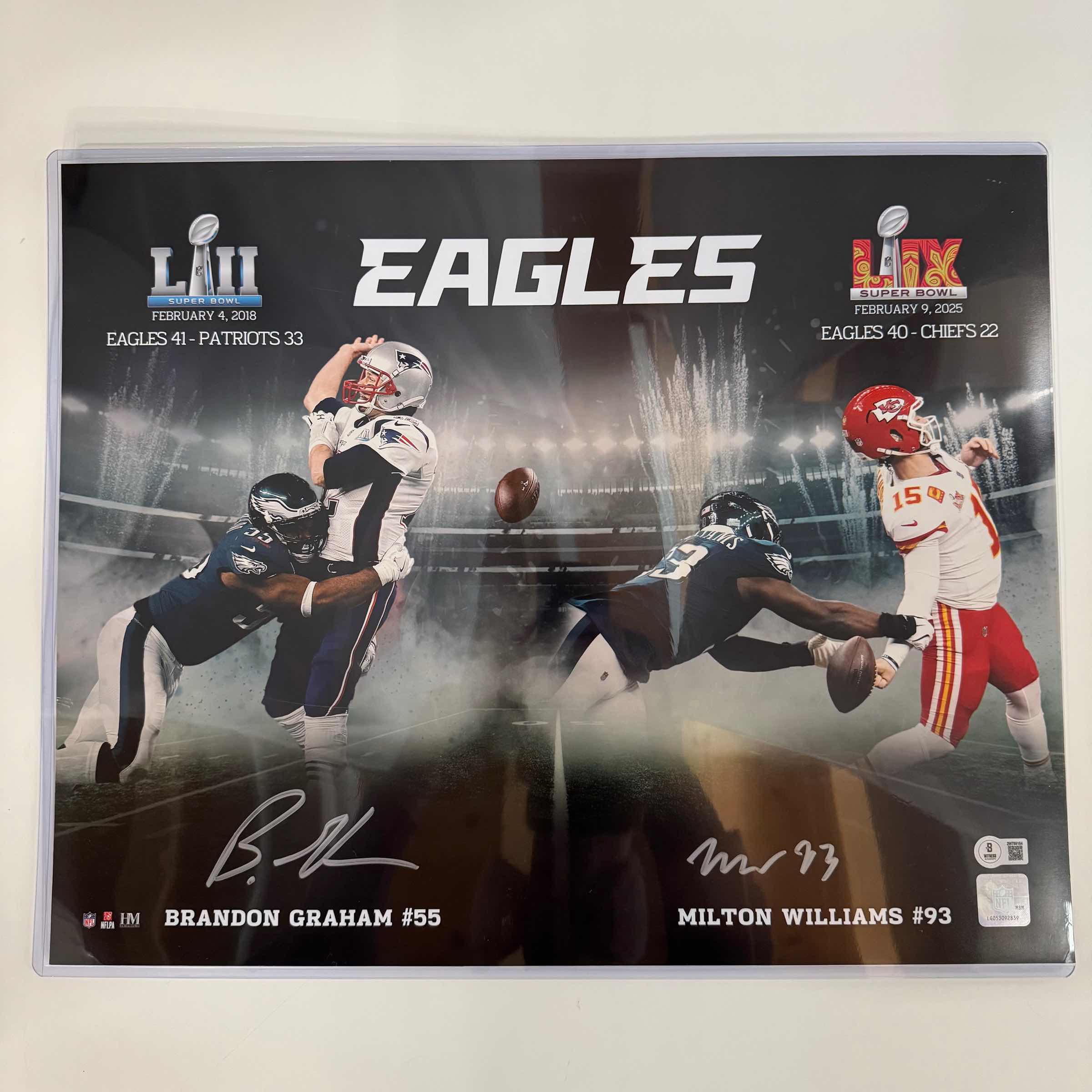 Autographed Philadelphia Eagles Brandon Graham & Milton Williams Dual Super Bowl Champions Photo