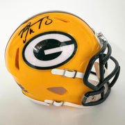 Autographed Green Bay Packers Aaron Rodgers Football Speed Mini Helmet