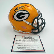 Autographed Green Bay Packers Aaron Rodgers Football Speed Mini Helmet