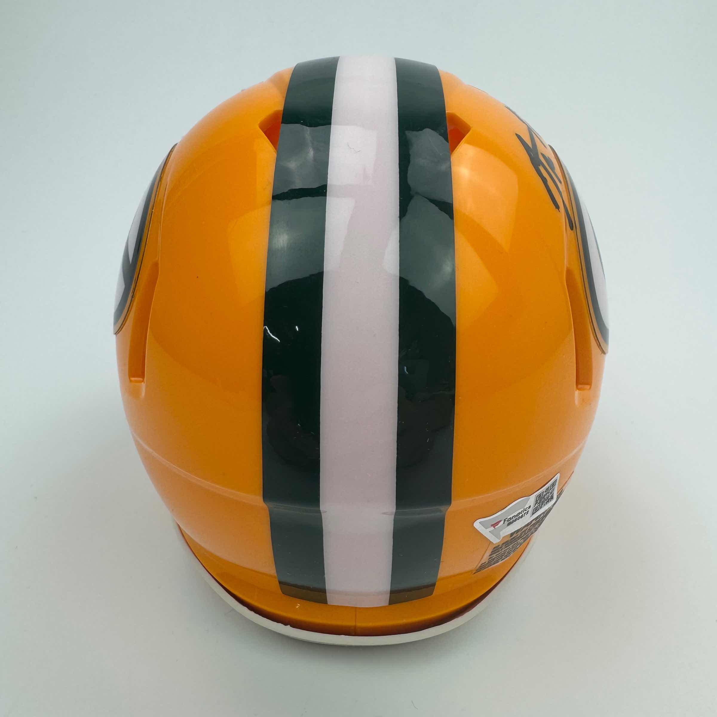 Autographed Green Bay Packers Aaron Rodgers Football Speed Mini Helmet