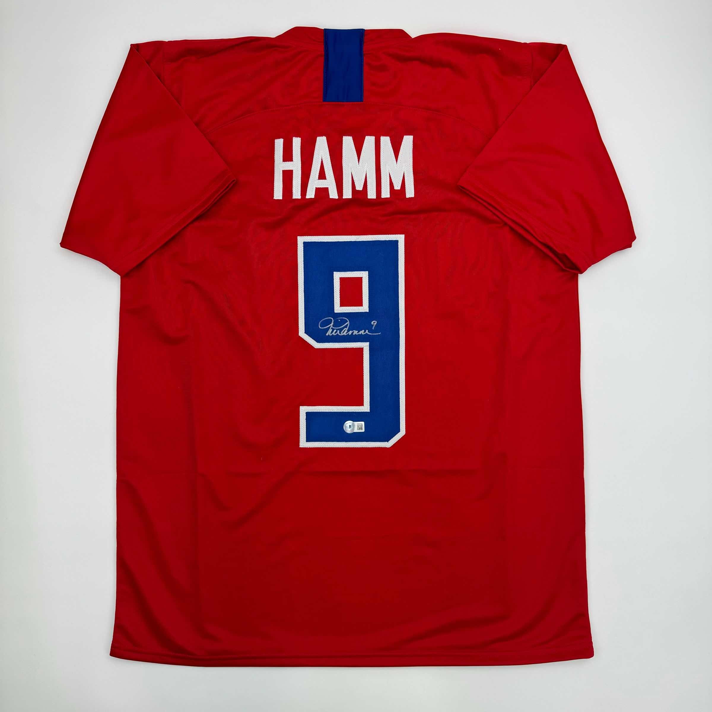Autographed Mia Hamm Red Soccer Team USA World Cup Jersey