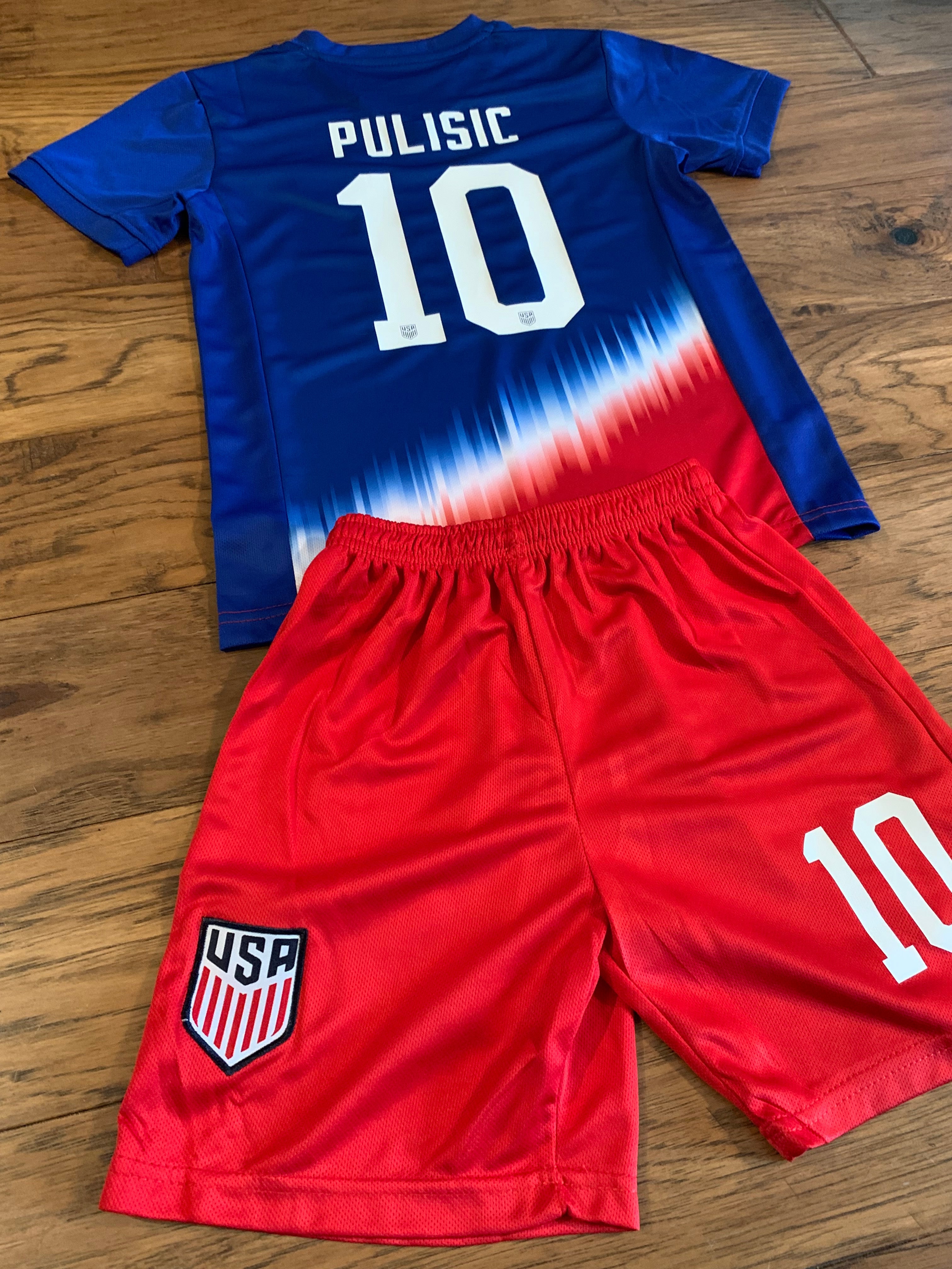 Christian Pulisic Usa 2024 Kids Youth Soccer Jersey Kit 2 Piece Set