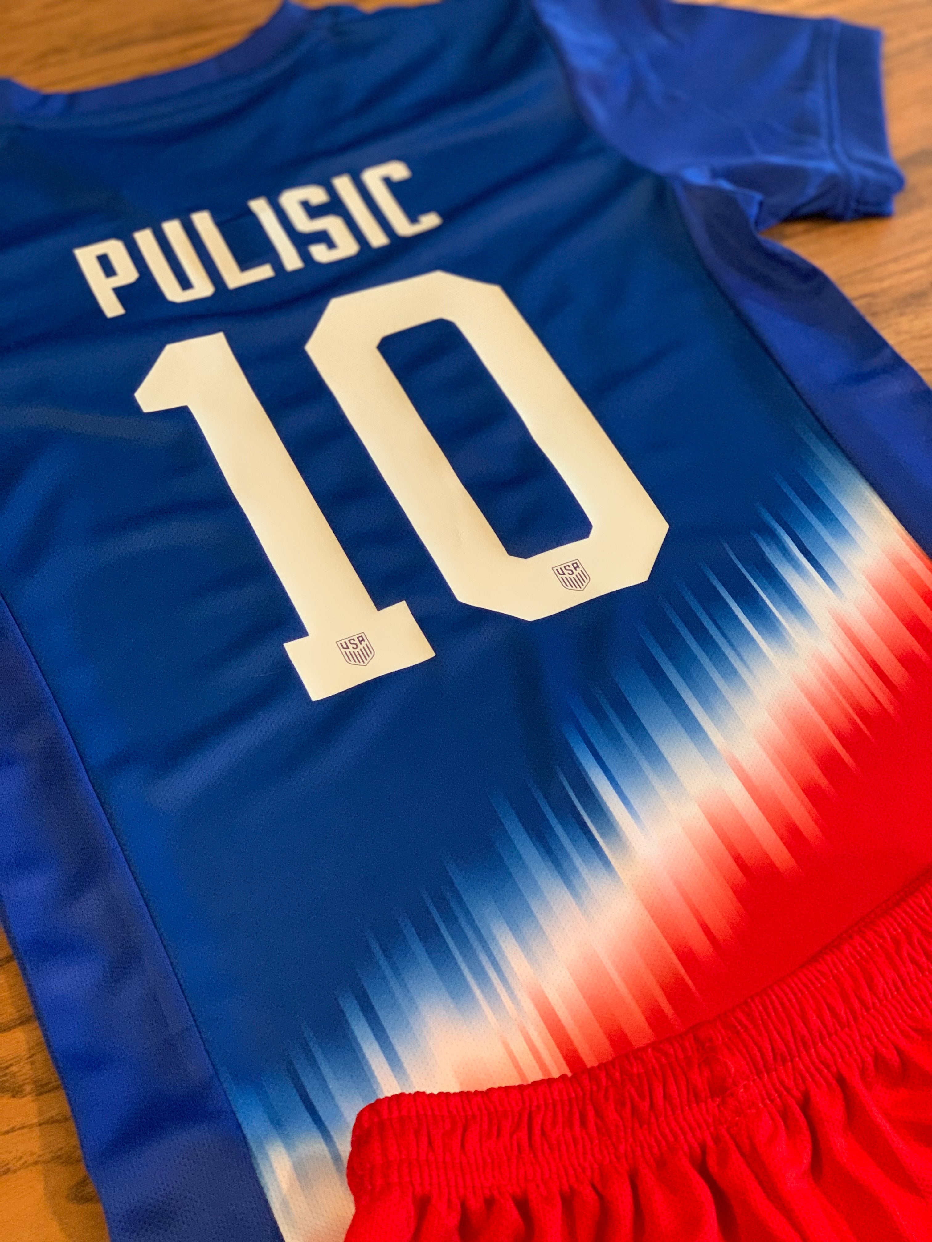 Christian Pulisic Usa 2024 Kids Youth Soccer Jersey Kit 2 Piece Set