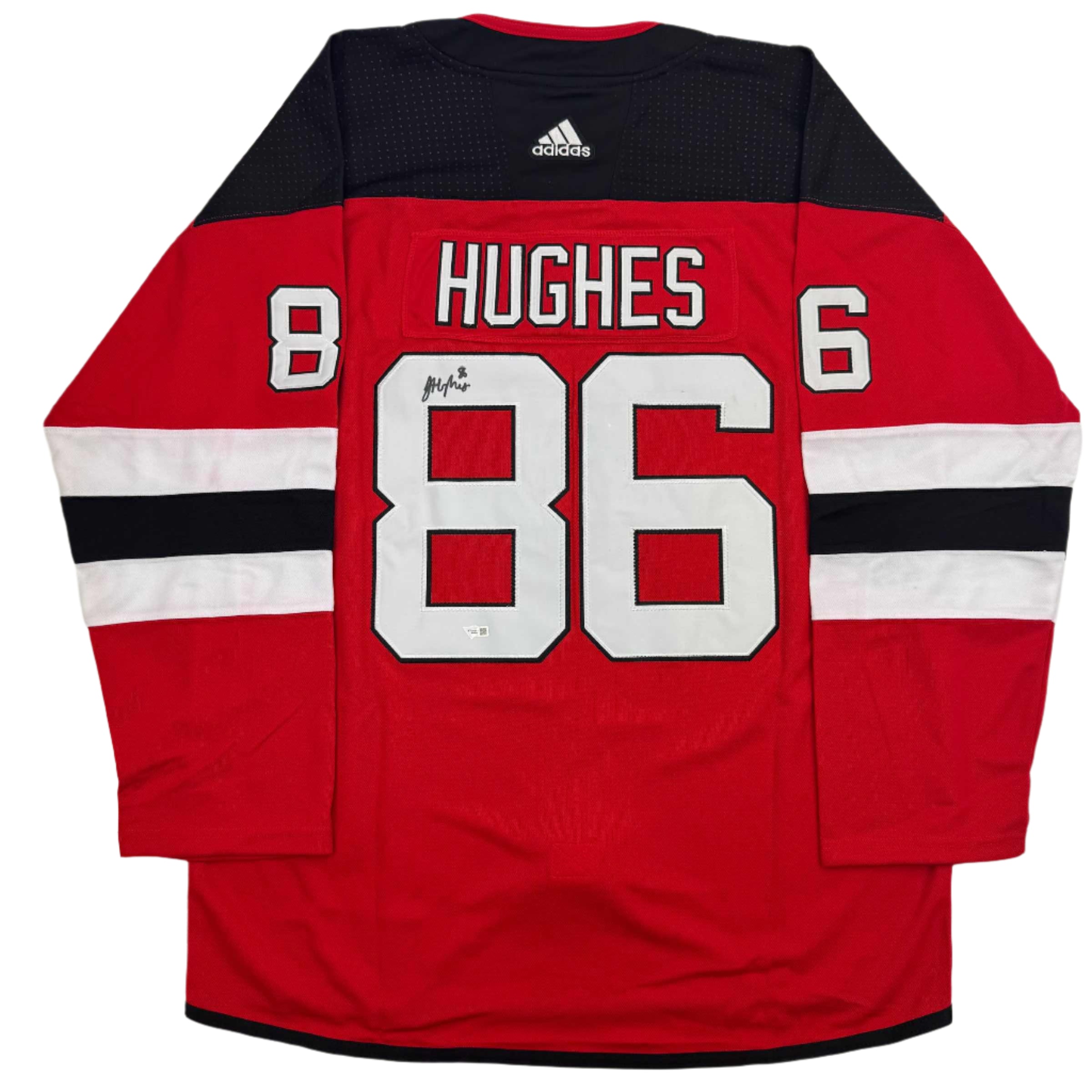 Autographed Jack Hughes New Jersey Devils Authentic Red Hockey Jersey