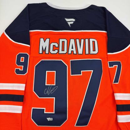 Autographed Connor McDavid Edmonton Oilers Authentic Orange Hockey Jersey