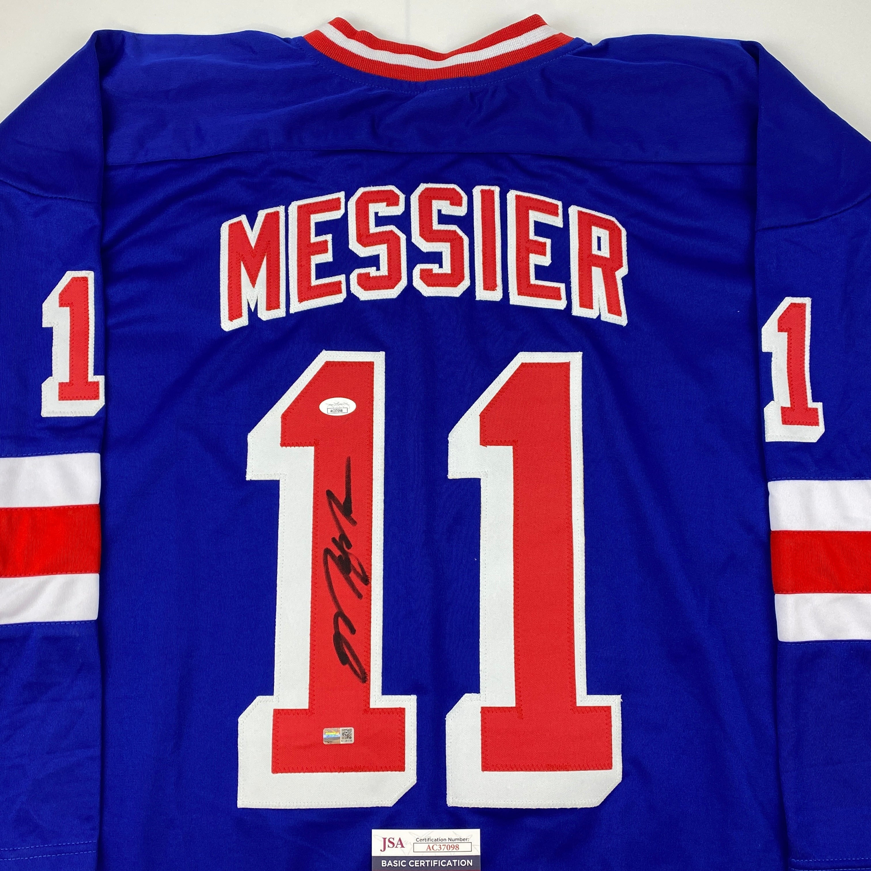 Autographed Mark Messier New York Blue Hockey Jersey