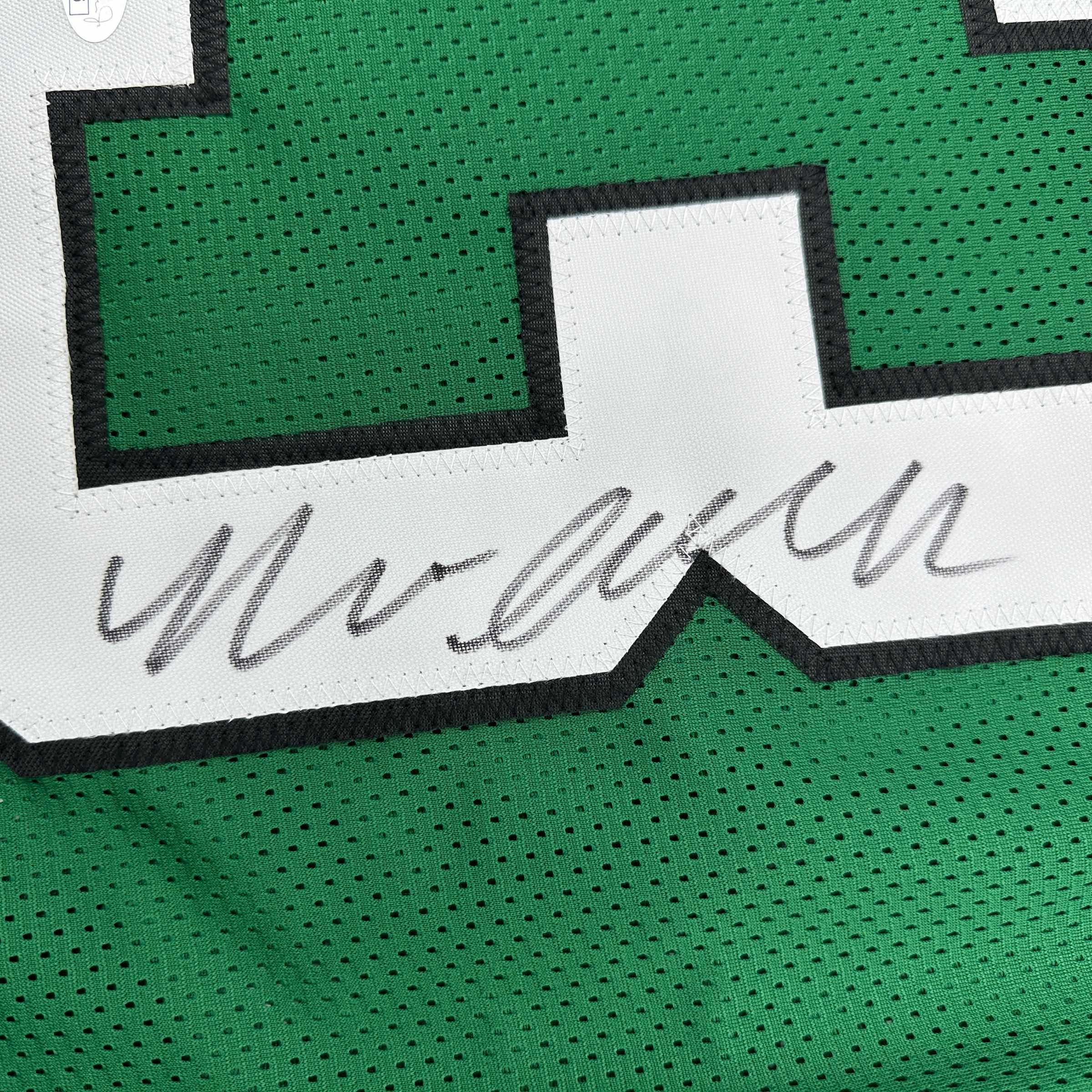 Autographed/Signed Nolan Smith Jr. Philadelphia Kelly Green Football Jersey JSA COA