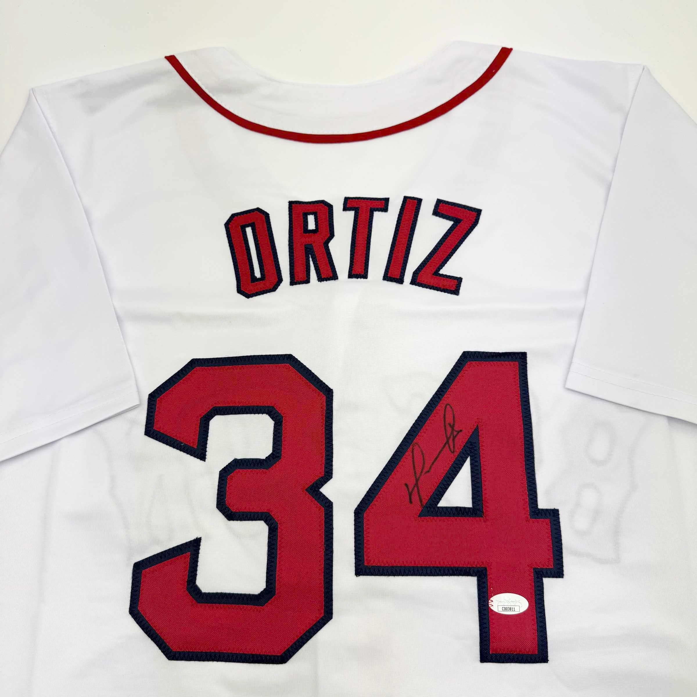 Autographed David Ortiz Boston White Baseball Jersey