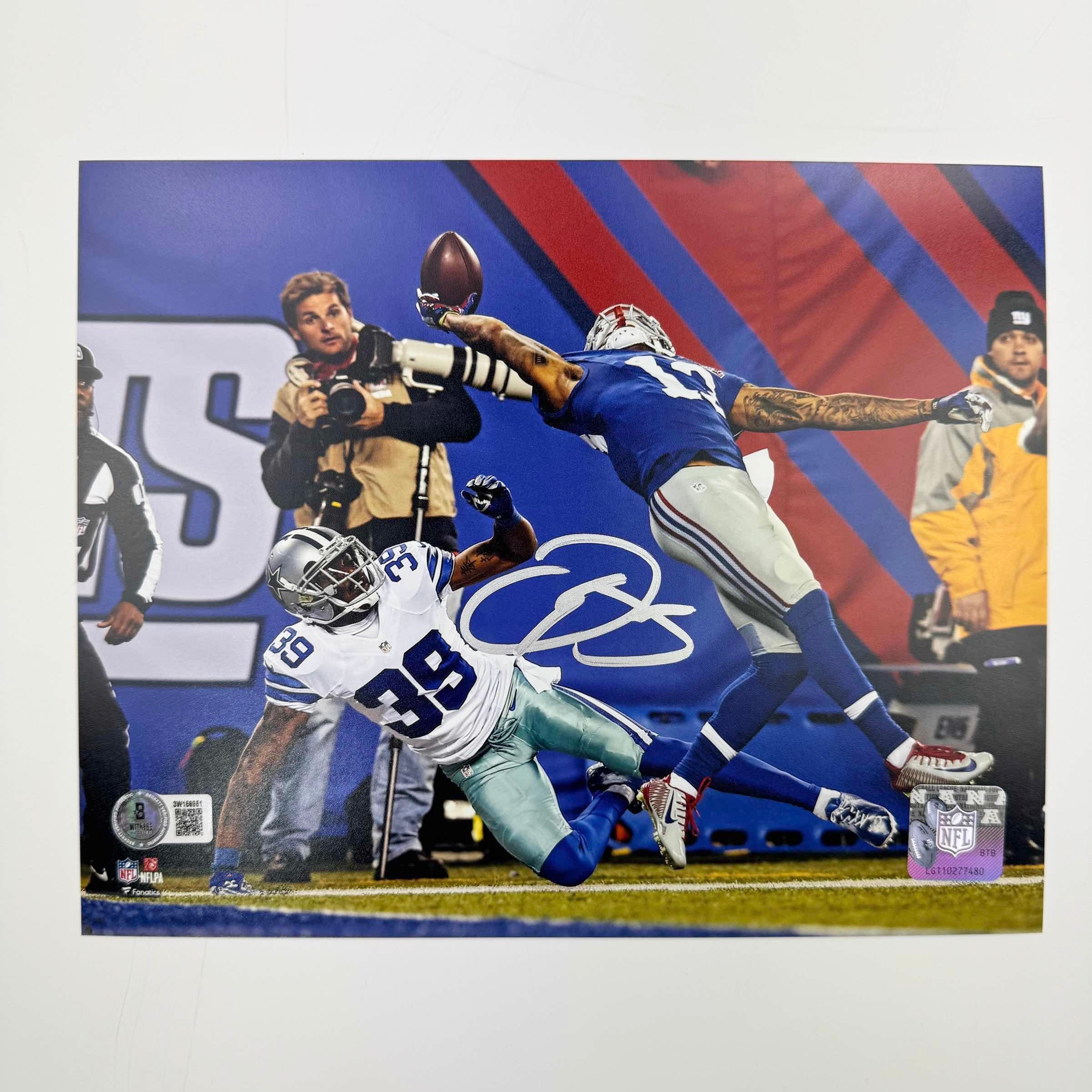 Autographed Odell Beckham Jr. The Catch New York Giants Football Photo